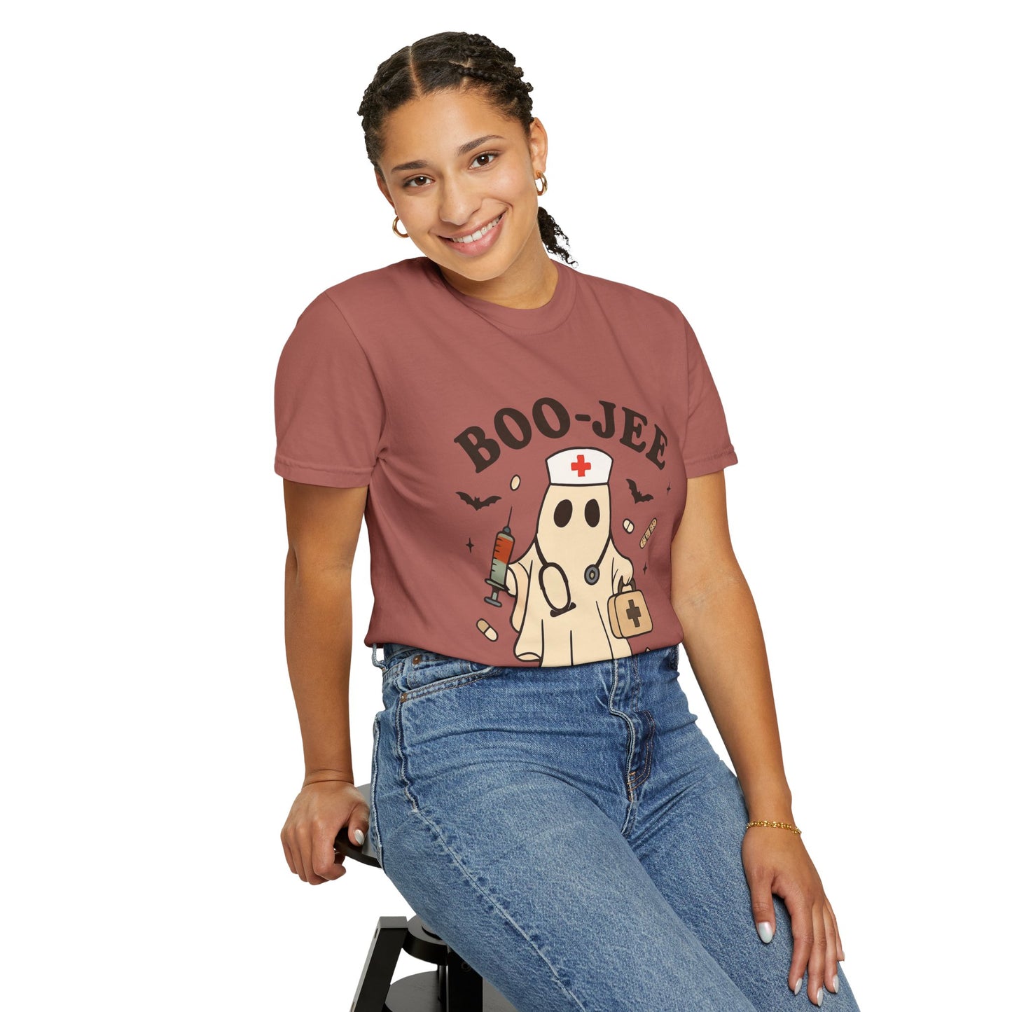 Boo-jee Nurse Halloween Shirt: Funny Ghost Nurse T-Shirt, Spooky Season Nursing Tee, Halloween Nurse Gift for Coworkers