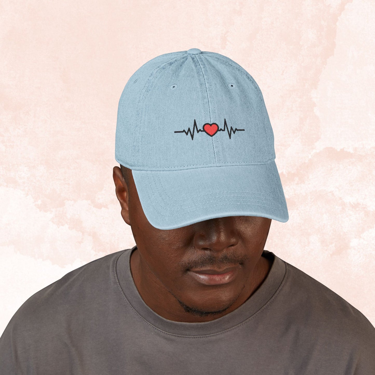 EKG Heartbeat Hat - Healthcare Worker Embroidered Heartbeat Baseball Cap