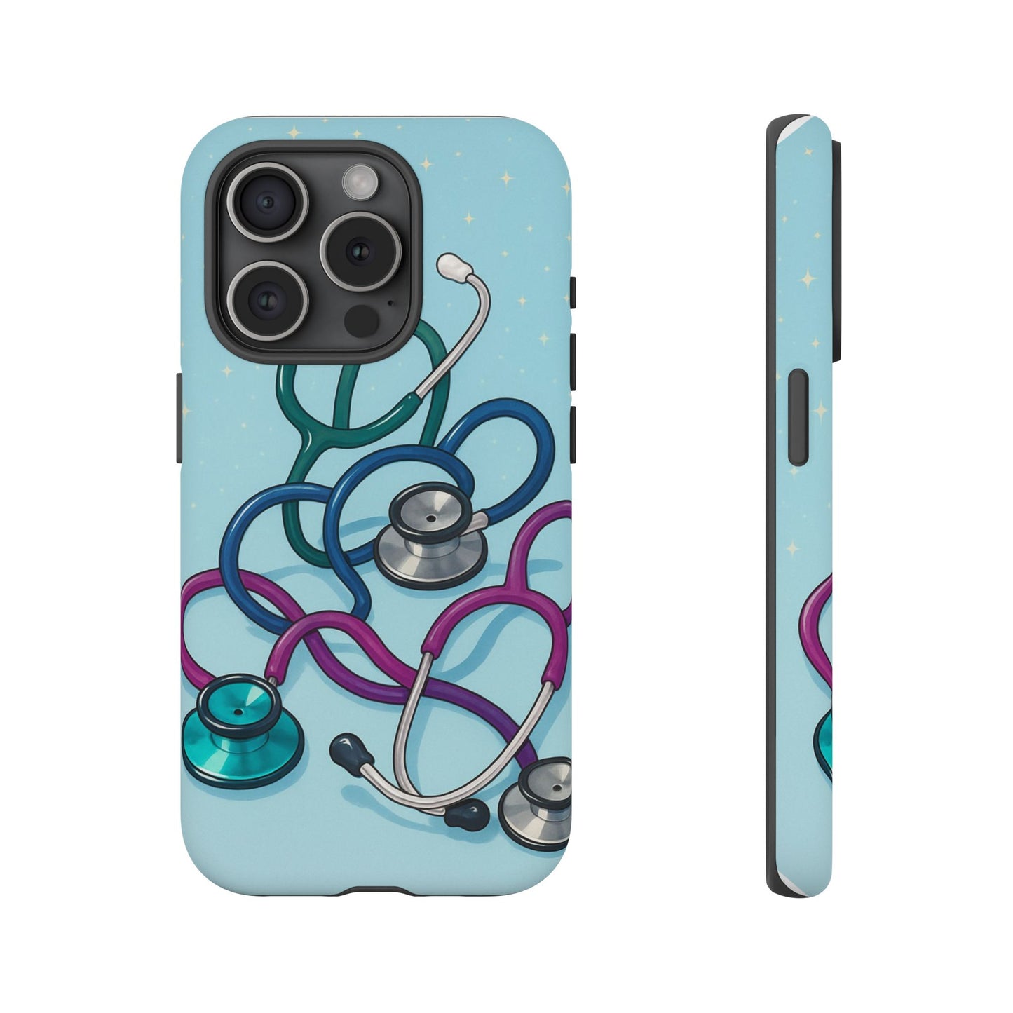 Heartbeat Essentials: Stethoscope Pattern Phone Case (Blue)