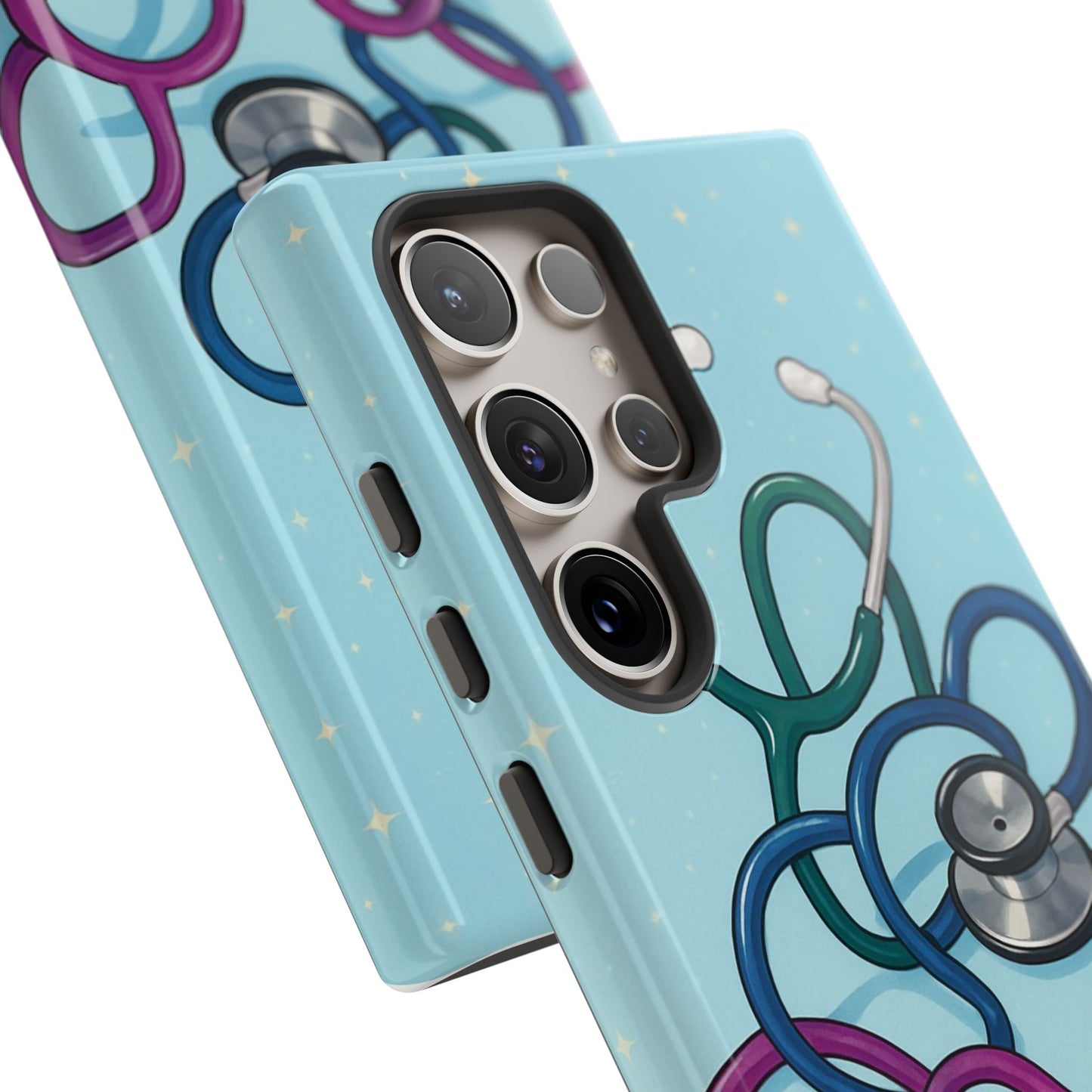 Heartbeat Essentials: Stethoscope Pattern Phone Case (Blue)