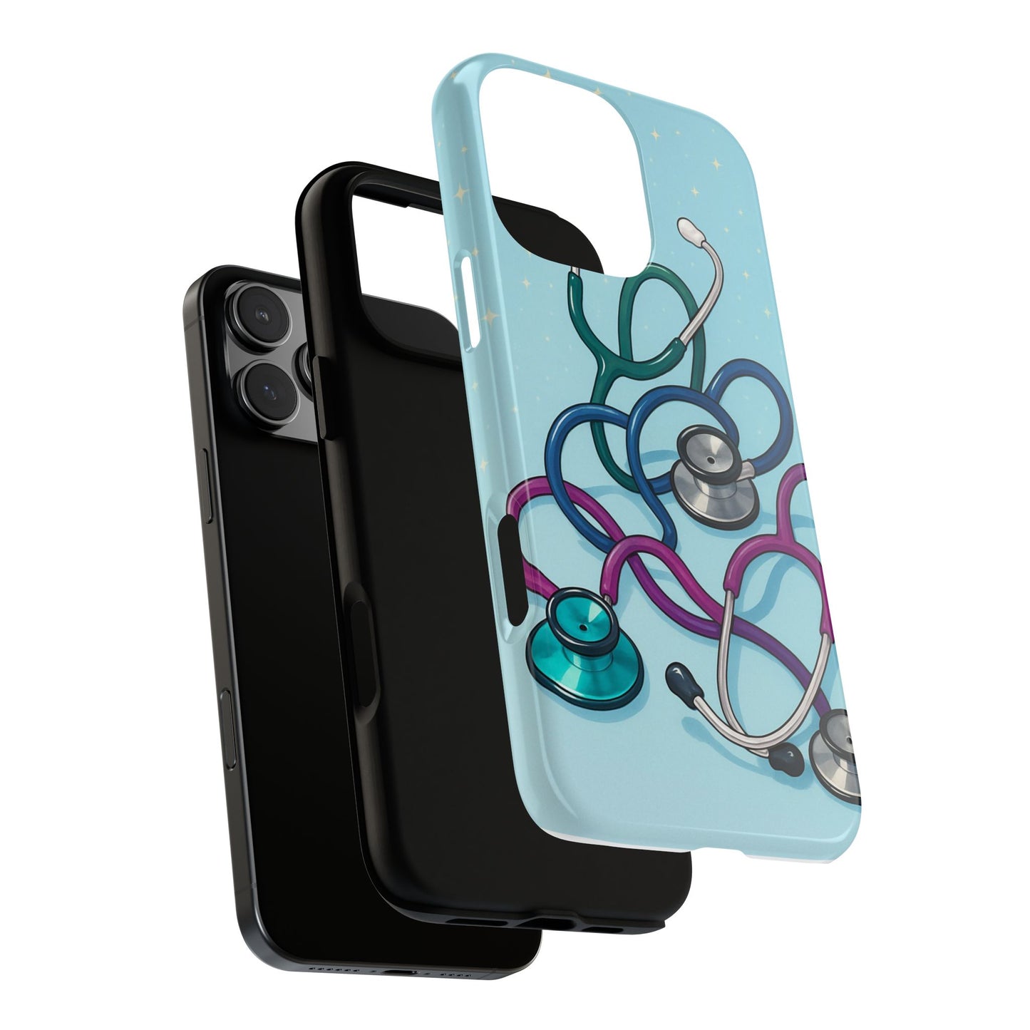 Heartbeat Essentials: Stethoscope Pattern Phone Case (Blue)