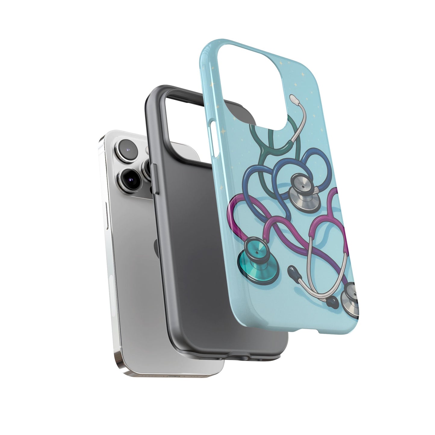 Heartbeat Essentials: Stethoscope Pattern Phone Case (Blue)