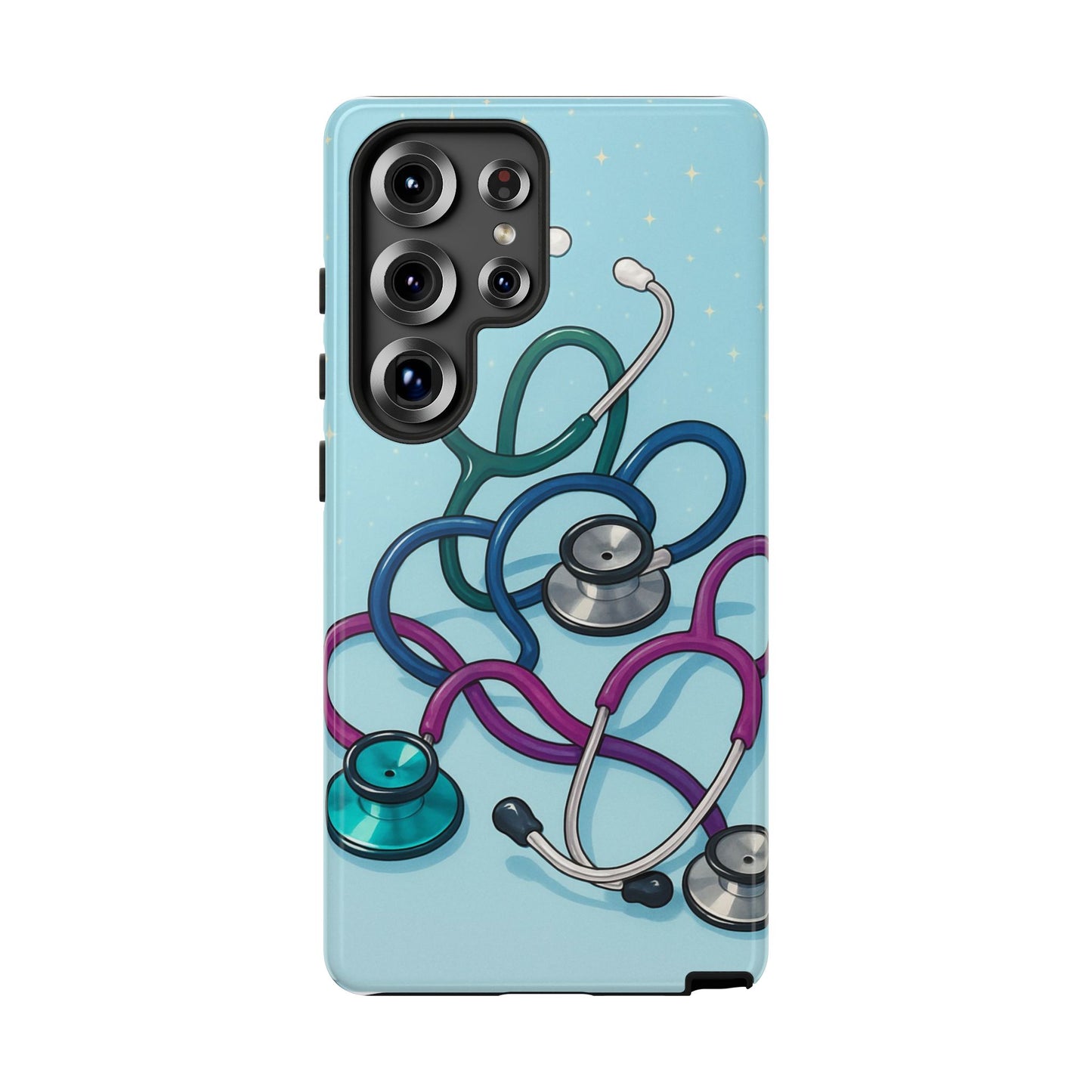 Heartbeat Essentials: Stethoscope Pattern Phone Case (Blue)