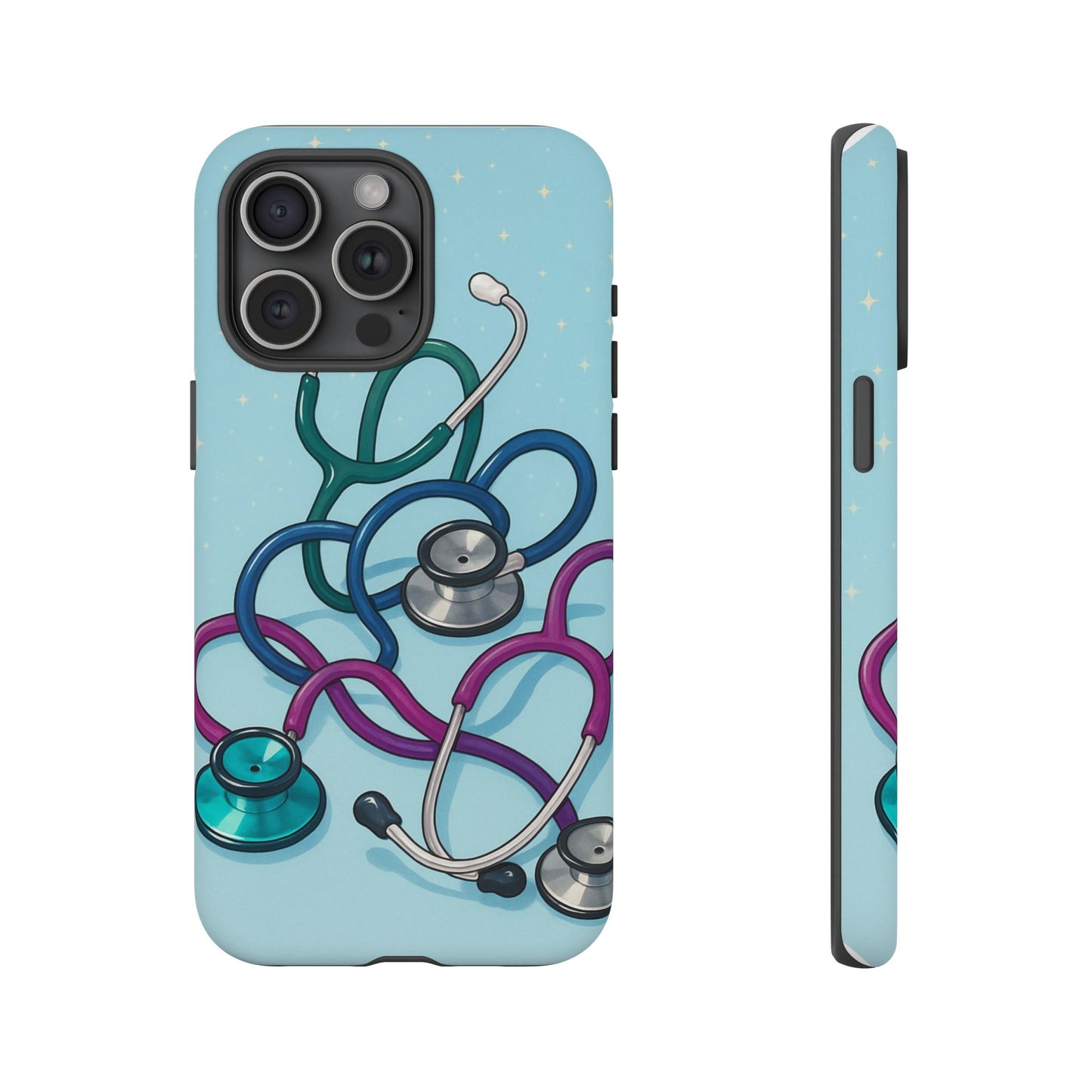 Heartbeat Essentials: Stethoscope Pattern Phone Case (Blue)
