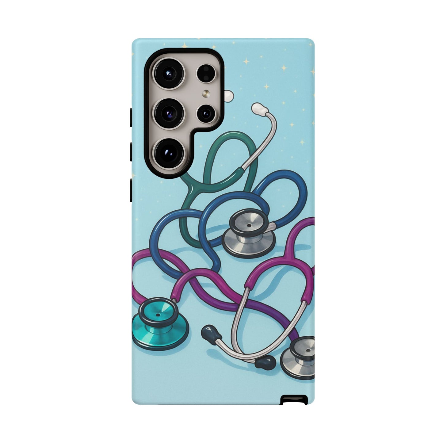 Heartbeat Essentials: Stethoscope Pattern Phone Case (Blue)