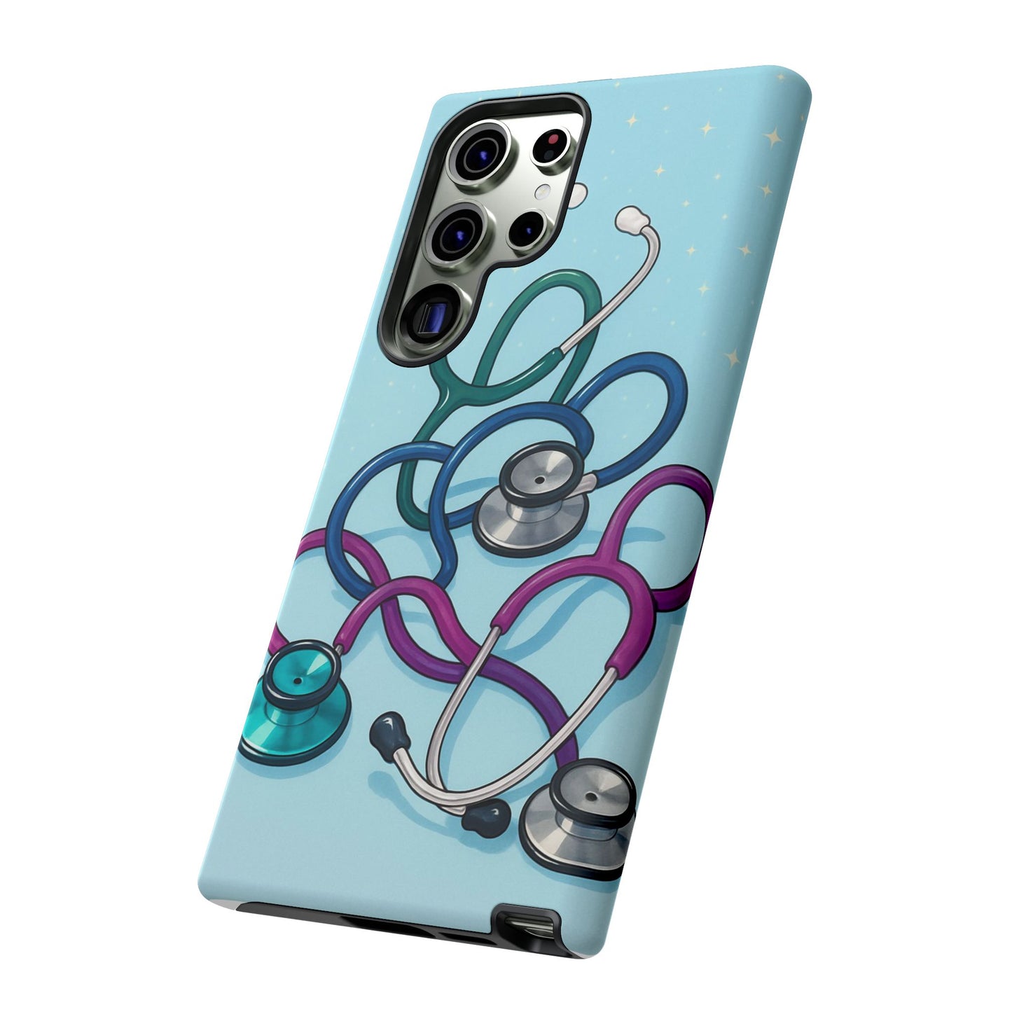 Heartbeat Essentials: Stethoscope Pattern Phone Case (Blue)