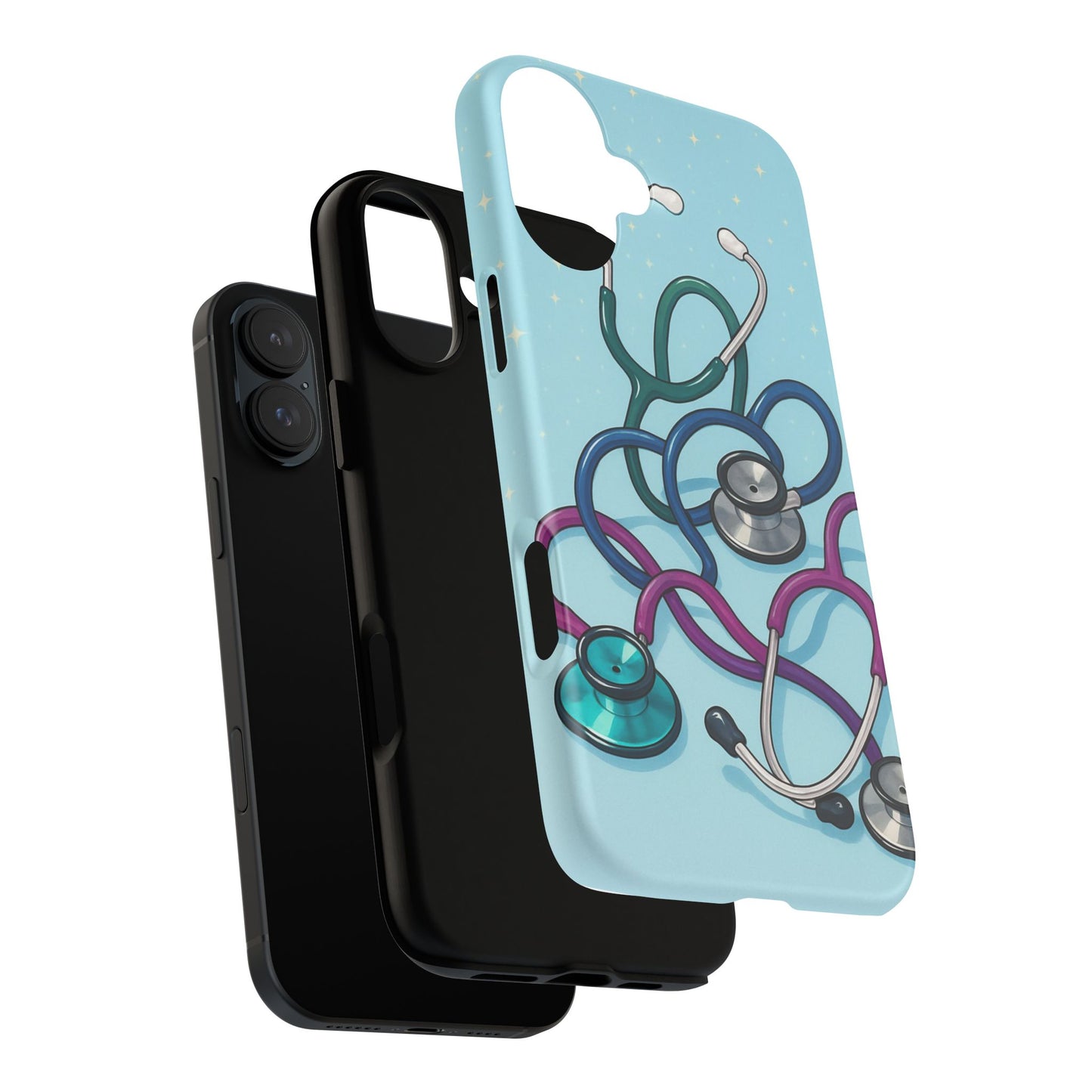 Heartbeat Essentials: Stethoscope Pattern Phone Case (Blue)