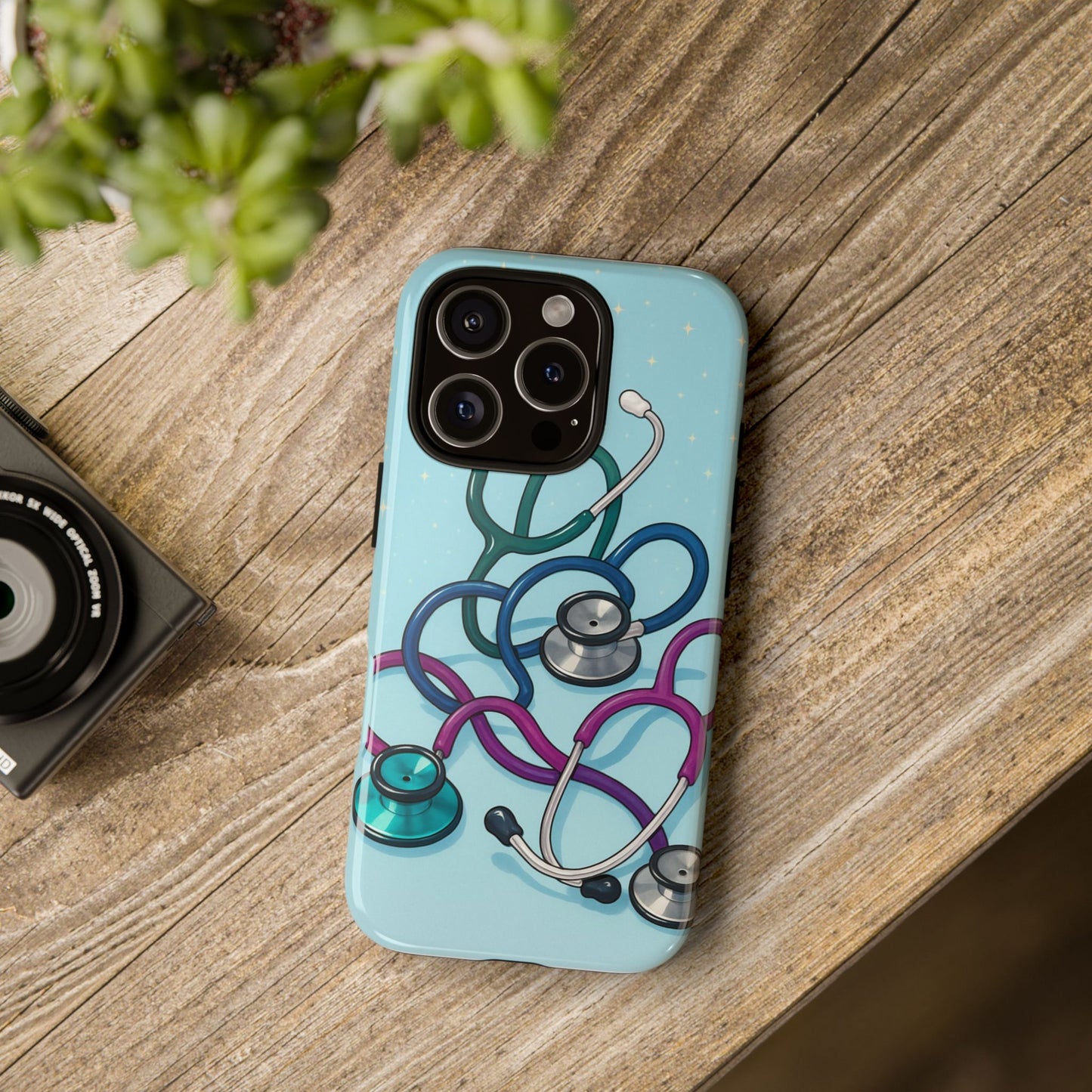 Heartbeat Essentials: Stethoscope Pattern Phone Case (Blue)