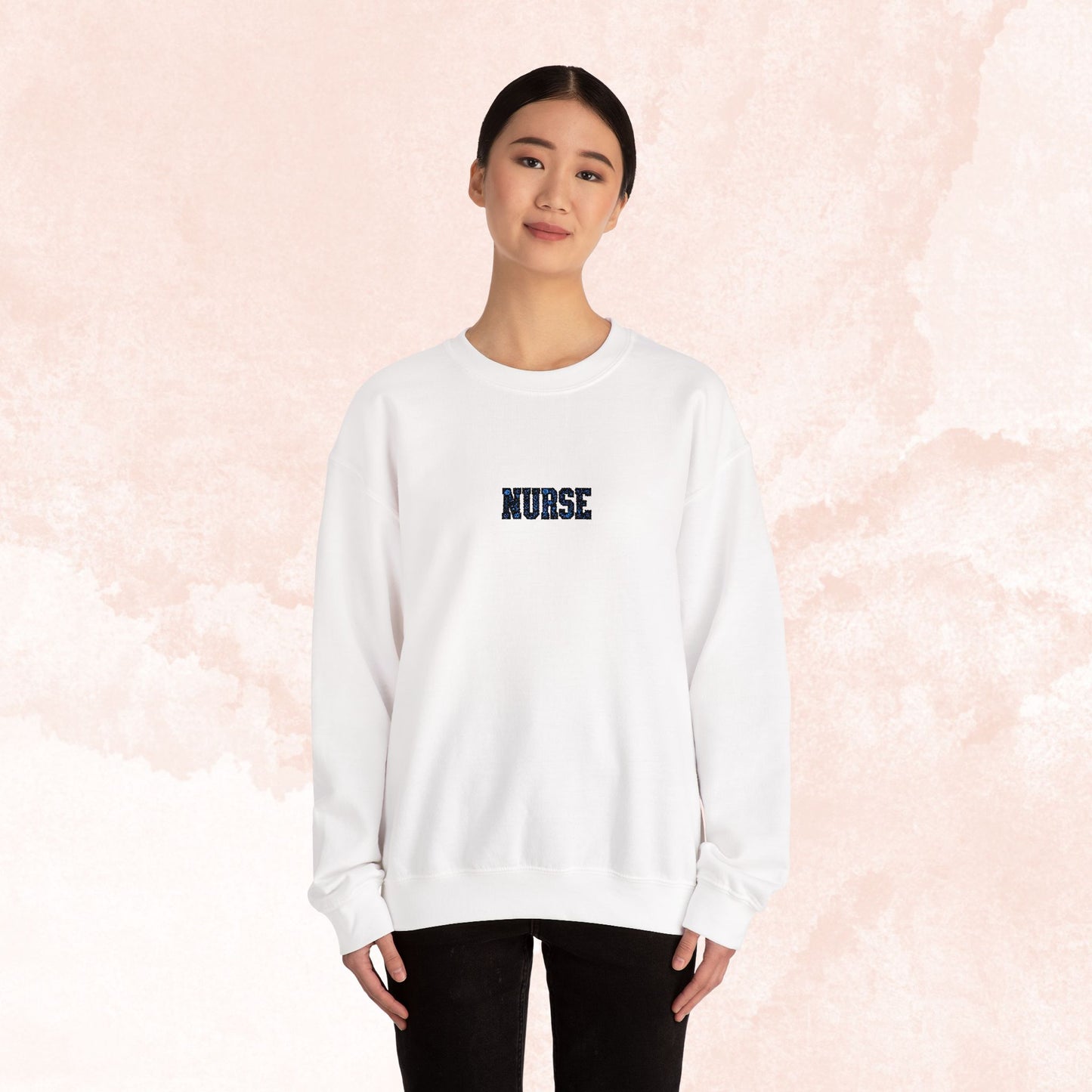 Nurse Embroidered Floral Sweater