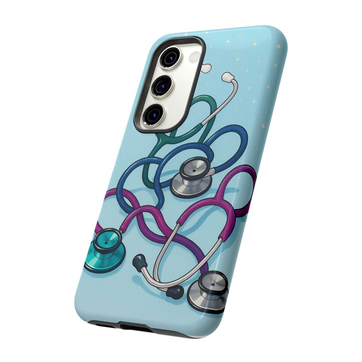 Heartbeat Essentials: Stethoscope Pattern Phone Case (Blue)