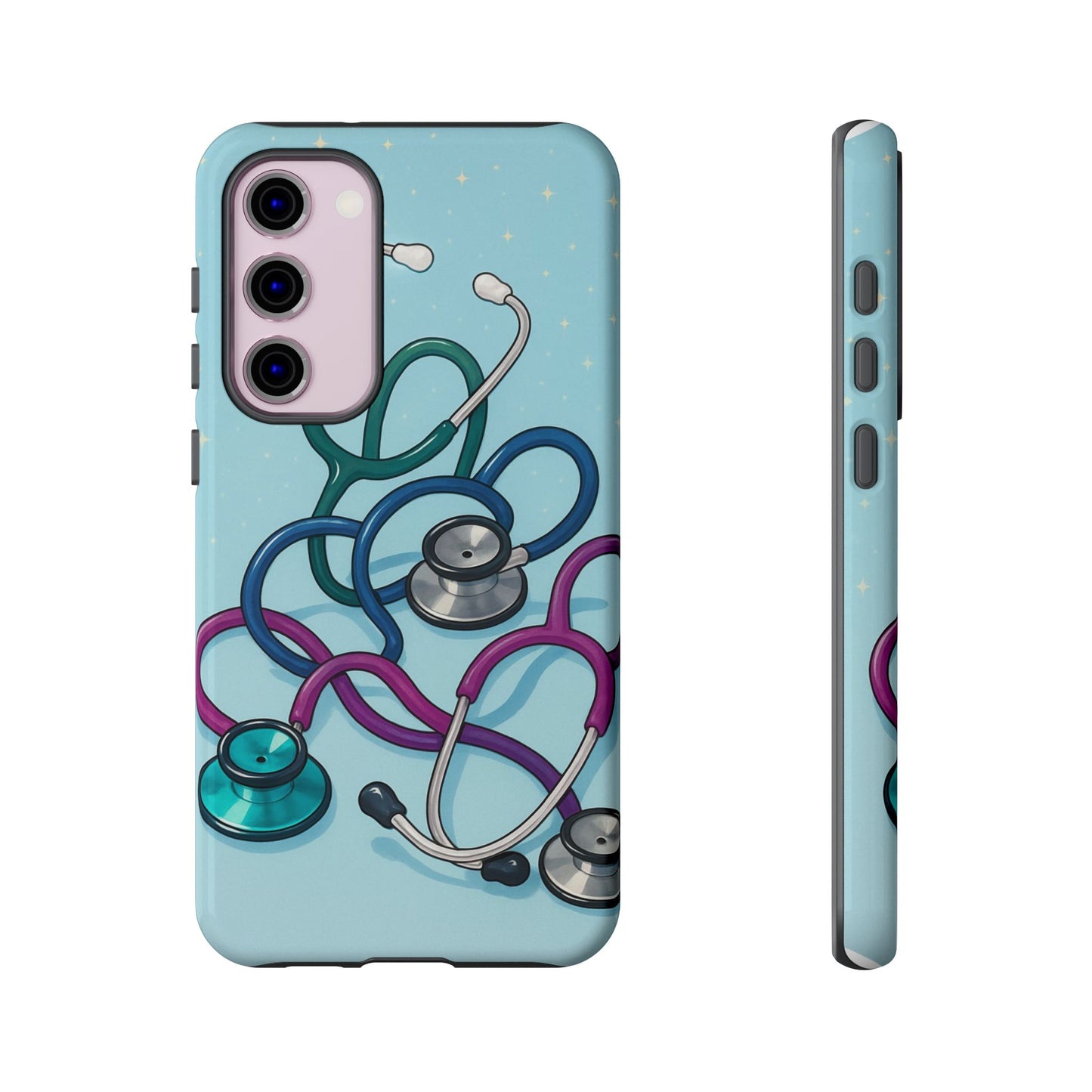 Heartbeat Essentials: Stethoscope Pattern Phone Case (Blue)