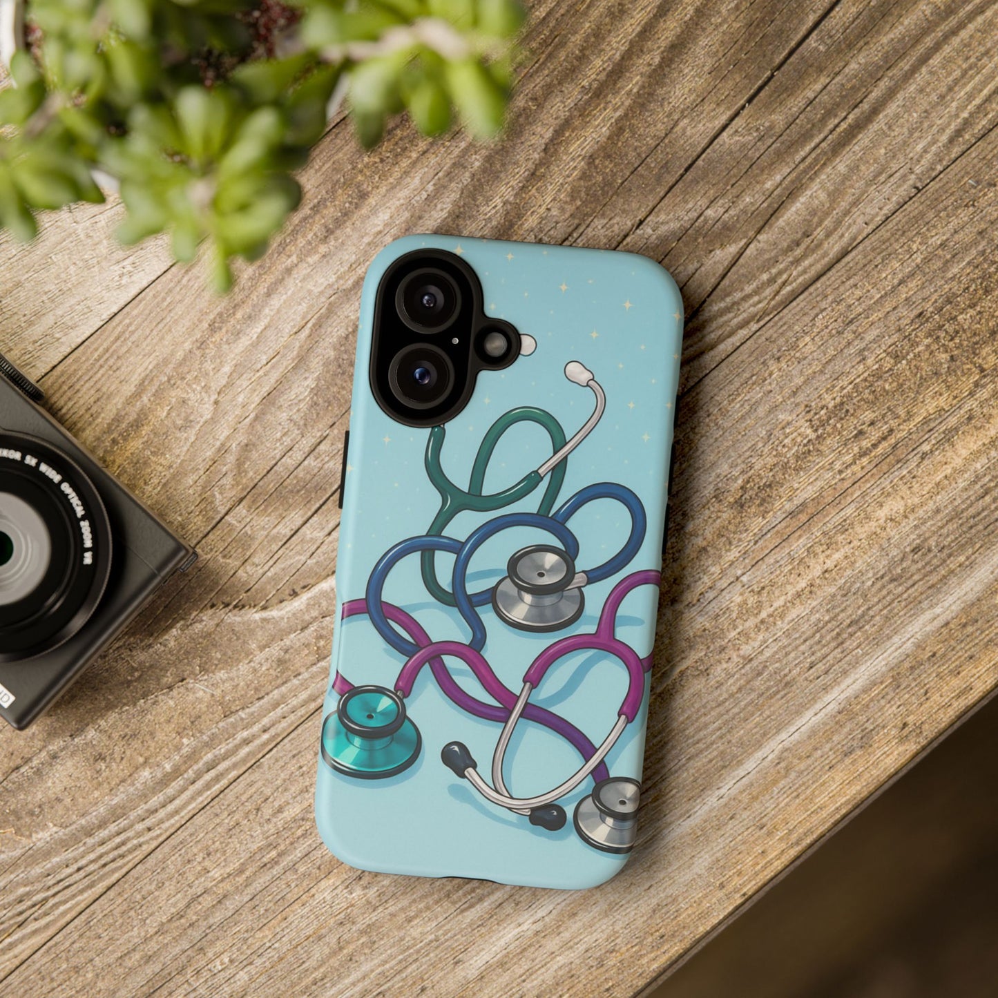 Heartbeat Essentials: Stethoscope Pattern Phone Case (Blue)