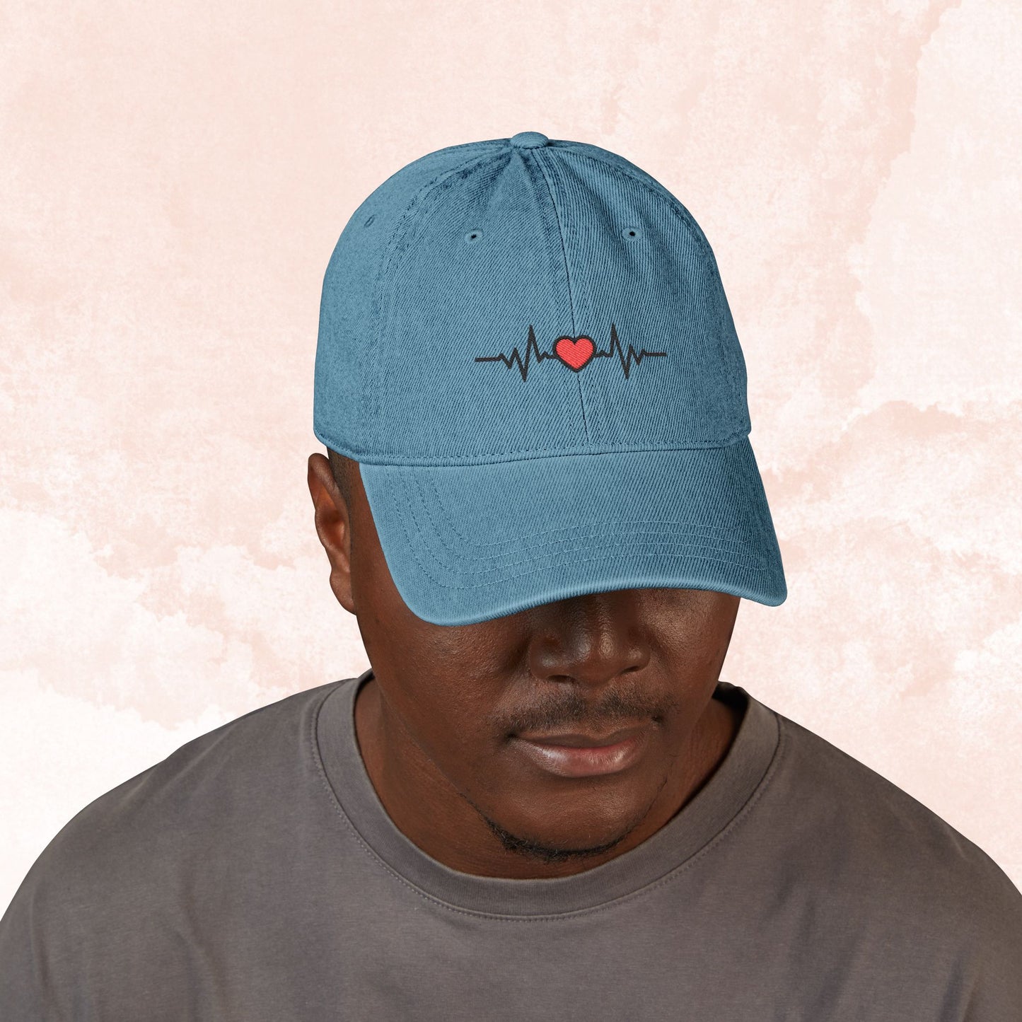 EKG Heartbeat Hat - Healthcare Worker Embroidered Heartbeat Baseball Cap