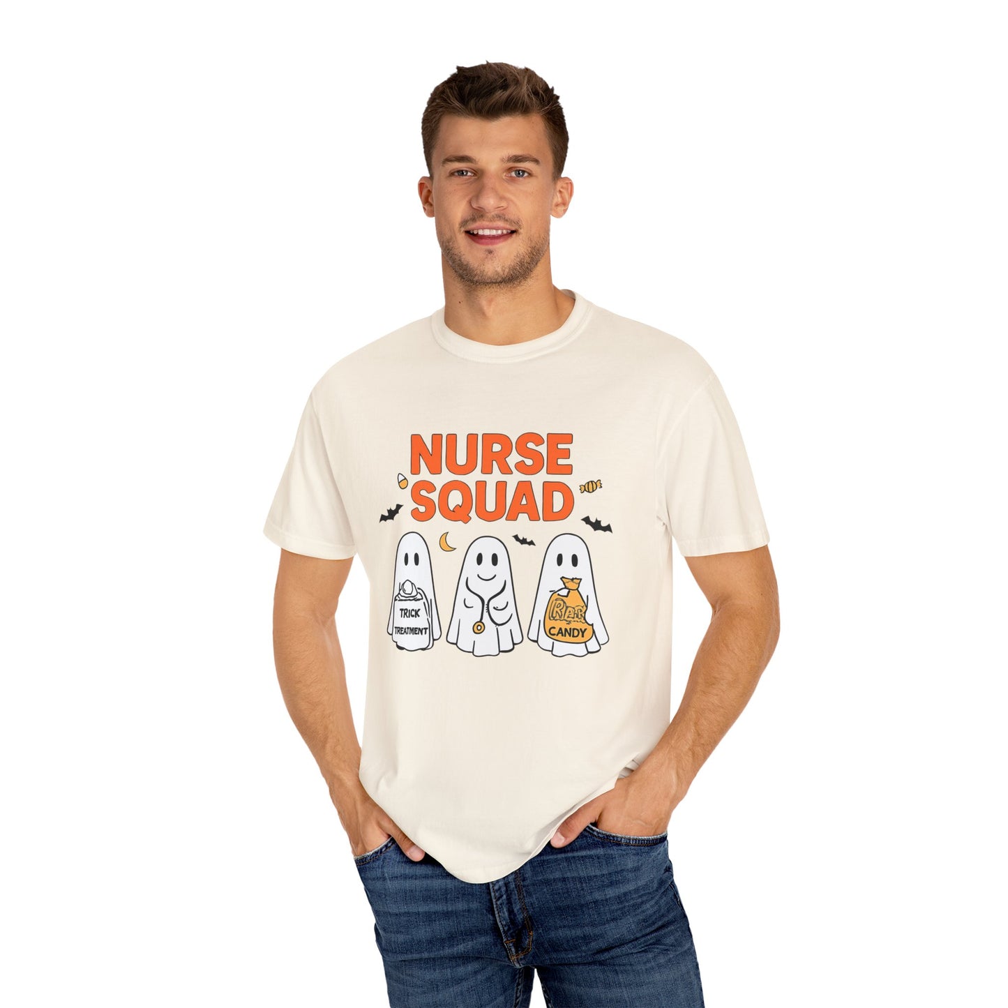 Nurse Squad Halloween Shirt: Cute Ghost Nurse T-Shirt, Spooky Season Nursing Squad Tee, Halloween Nurse Gift for Coworkers
