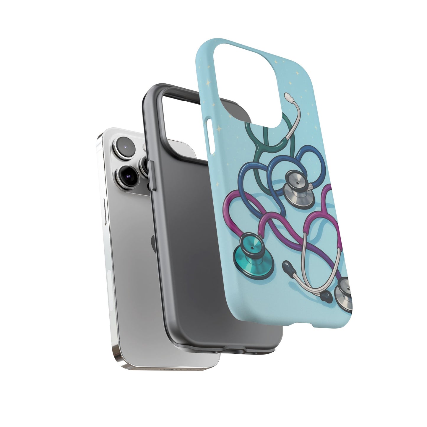 Heartbeat Essentials: Stethoscope Pattern Phone Case (Blue)