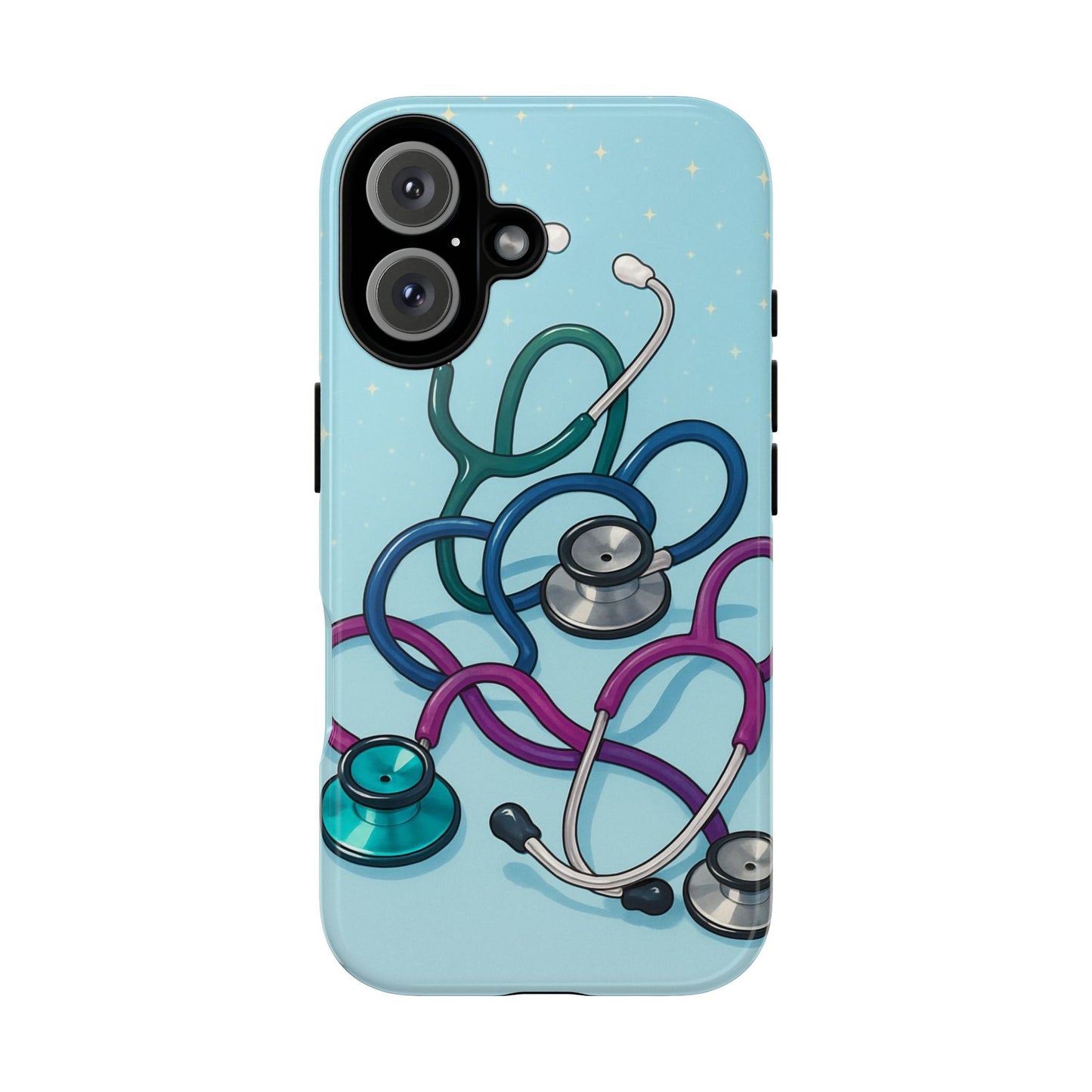 Heartbeat Essentials: Stethoscope Pattern Phone Case (Blue)