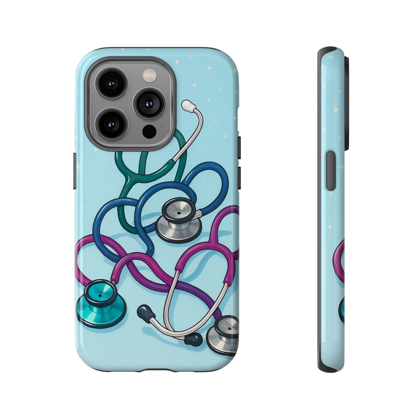 Heartbeat Essentials: Stethoscope Pattern Phone Case (Blue)
