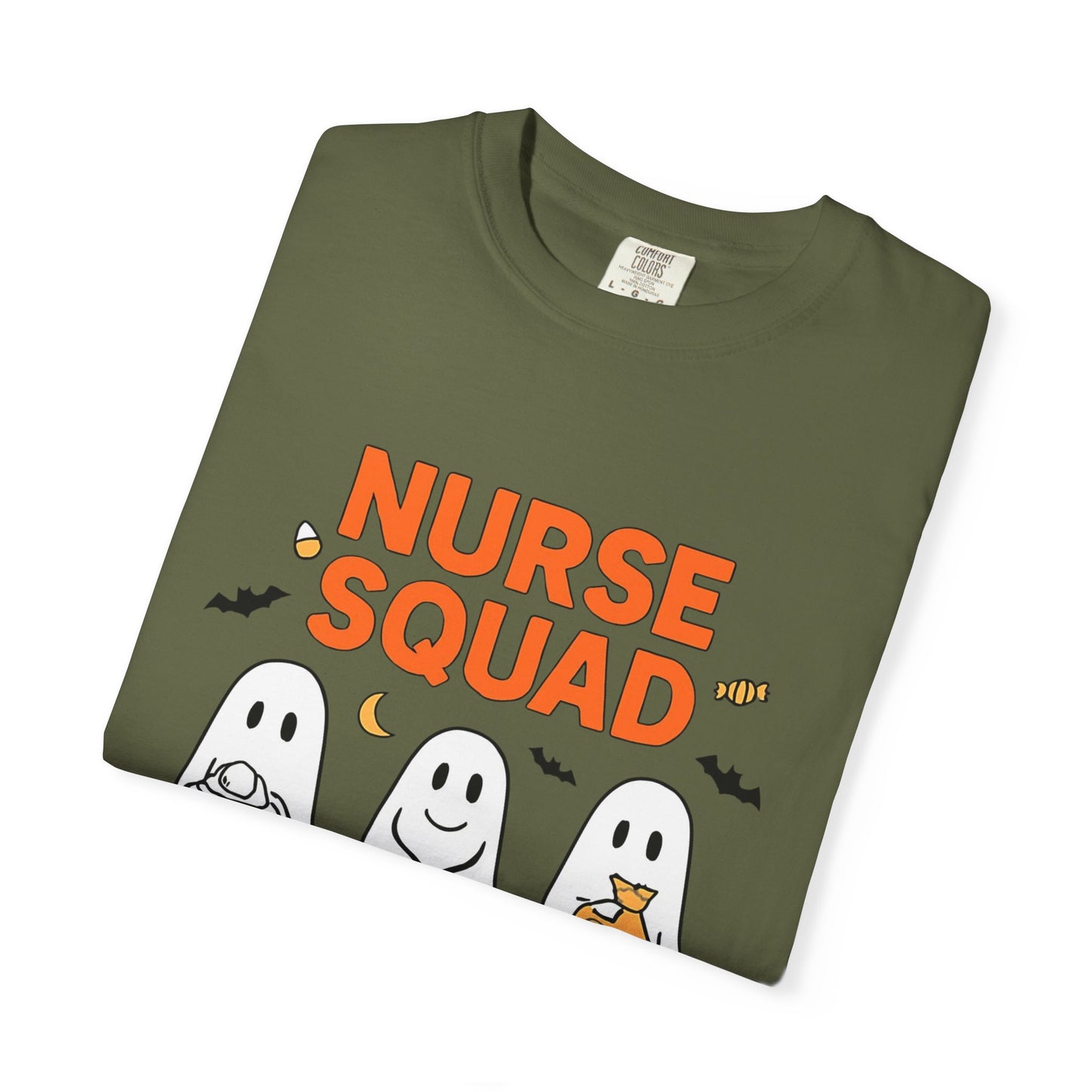 Nurse Squad Halloween Shirt: Cute Ghost Nurse T-Shirt, Spooky Season Nursing Squad Tee, Halloween Nurse Gift for Coworkers