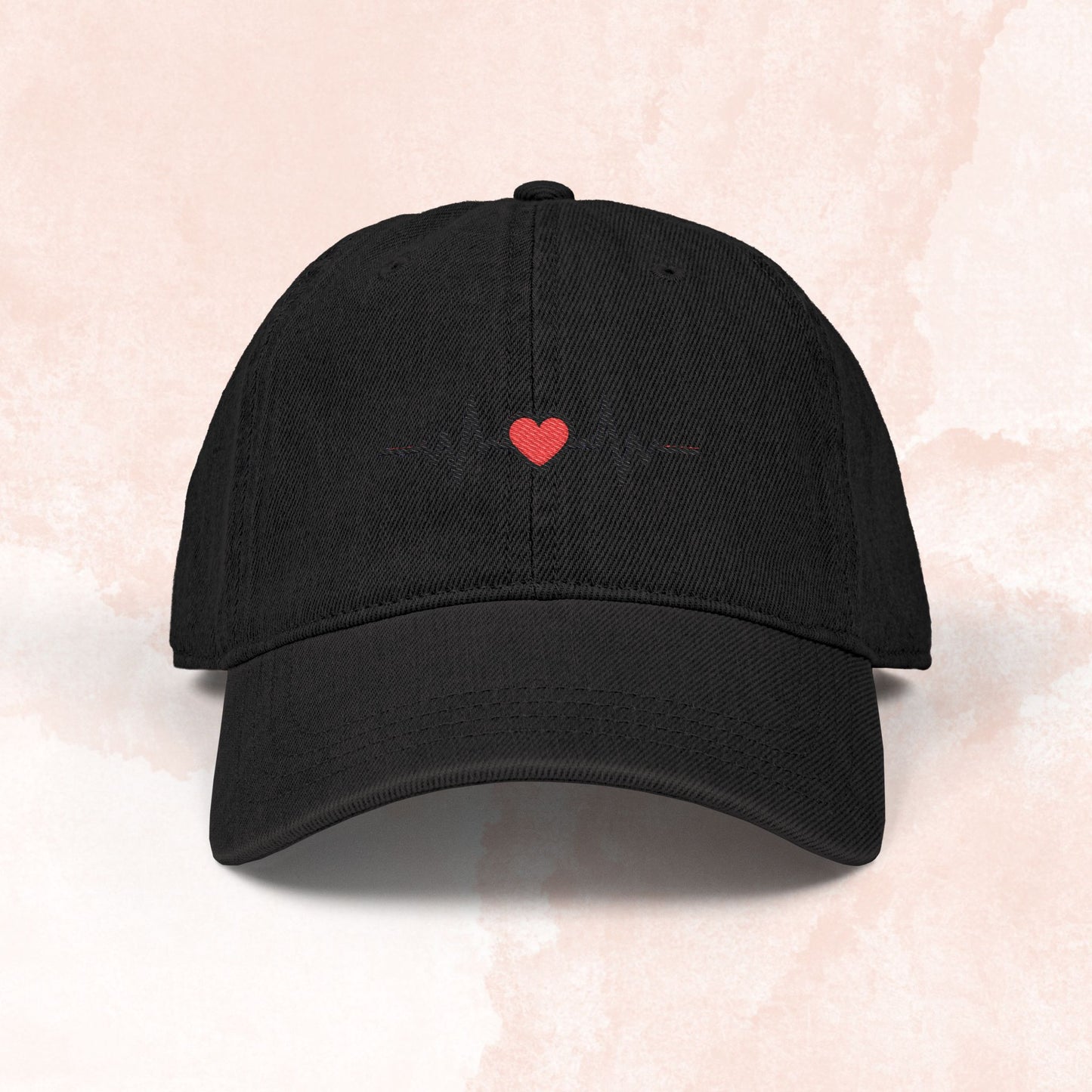 EKG Heartbeat Hat - Healthcare Worker Embroidered Heartbeat Baseball Cap
