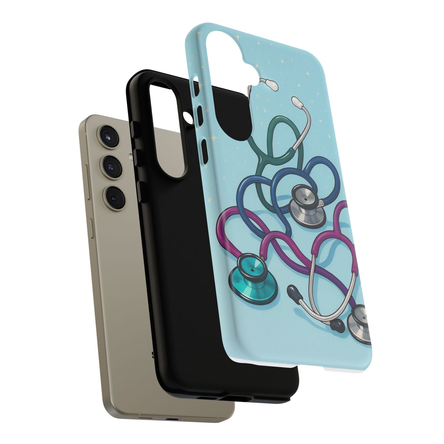 Heartbeat Essentials: Stethoscope Pattern Phone Case (Blue)