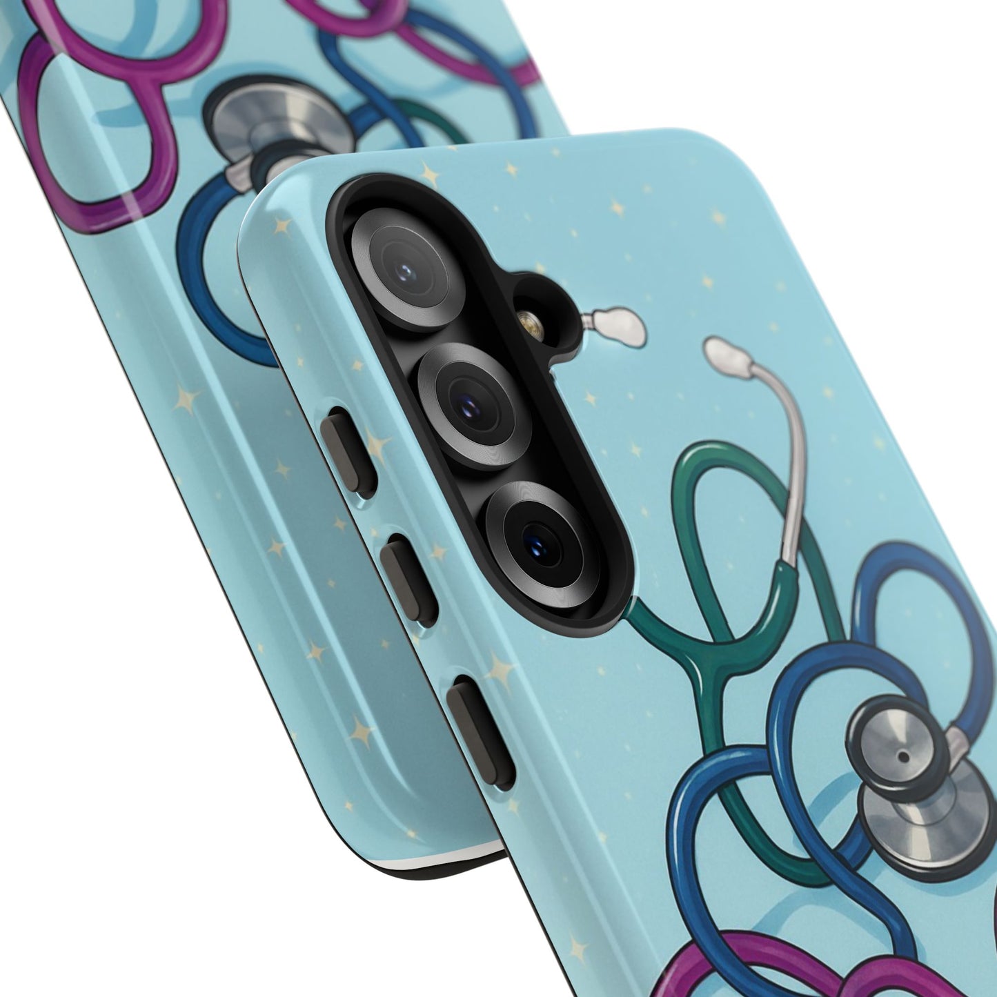 Heartbeat Essentials: Stethoscope Pattern Phone Case (Blue)