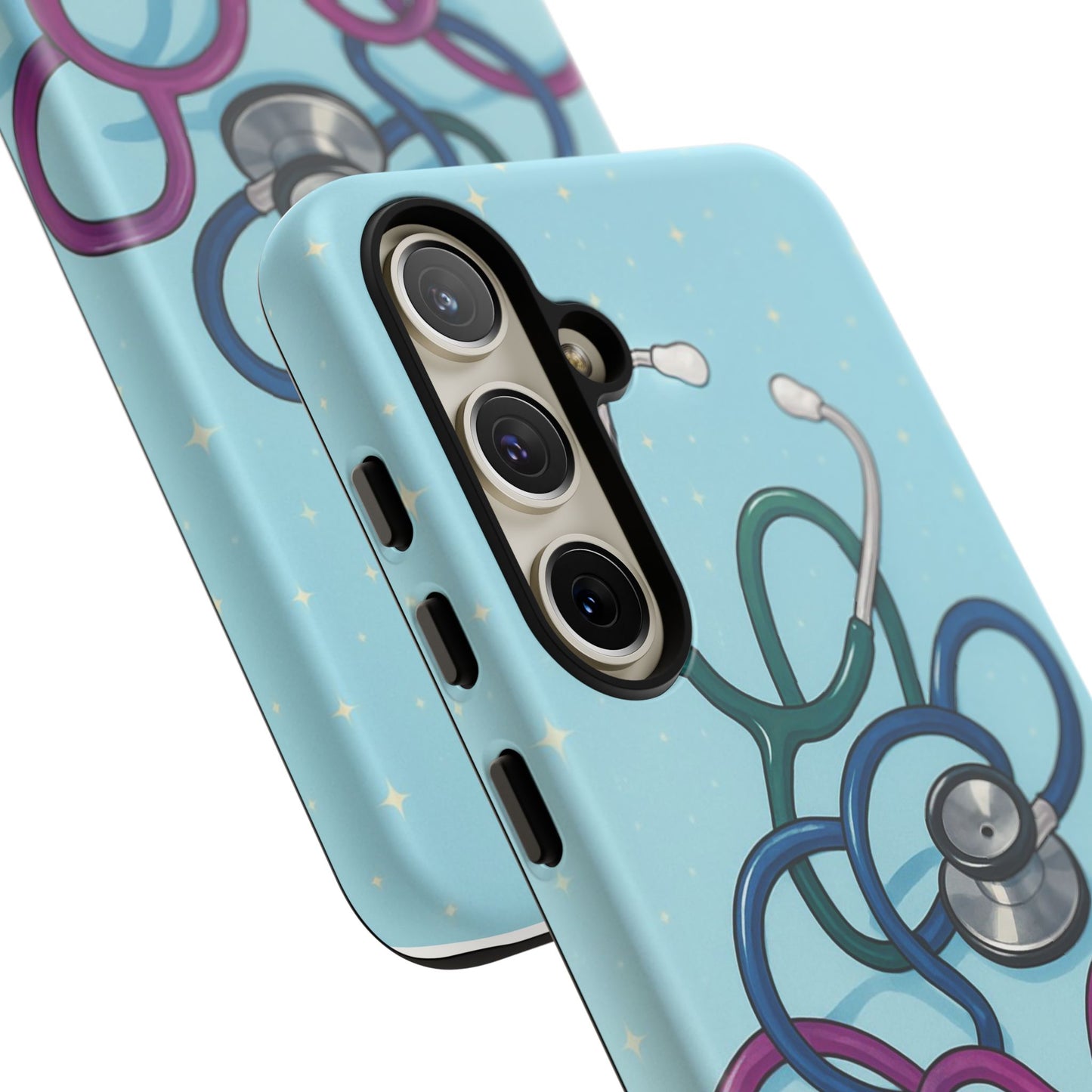 Heartbeat Essentials: Stethoscope Pattern Phone Case (Blue)