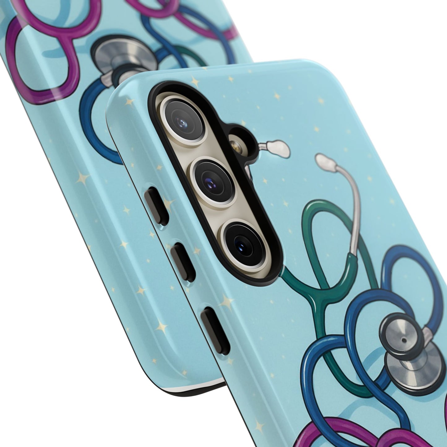 Heartbeat Essentials: Stethoscope Pattern Phone Case (Blue)