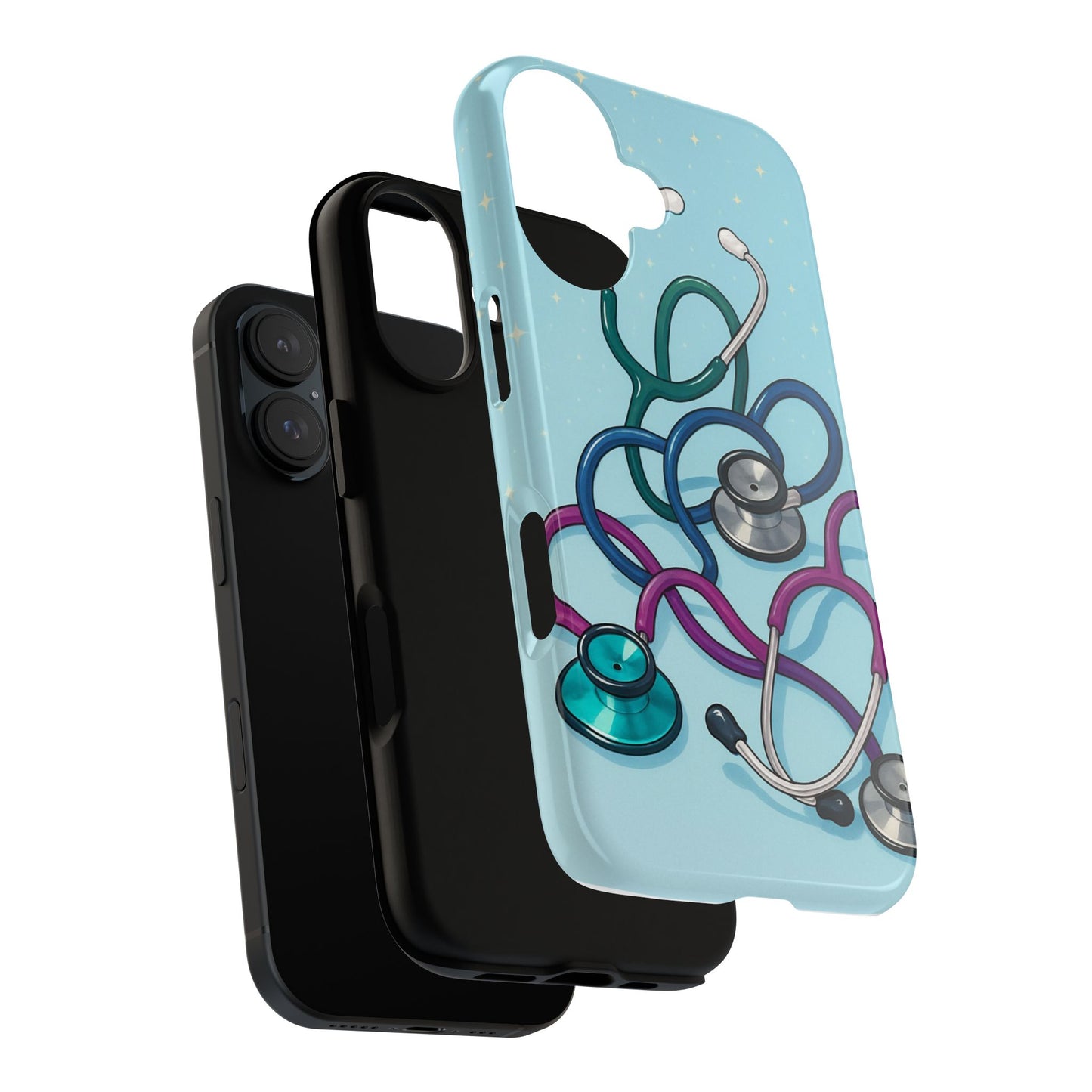 Heartbeat Essentials: Stethoscope Pattern Phone Case (Blue)