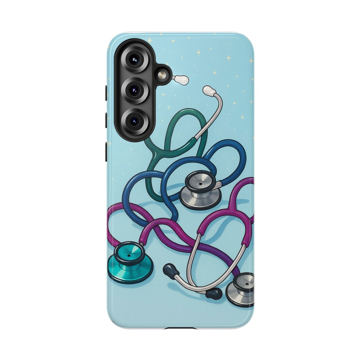 Heartbeat Essentials: Stethoscope Pattern Phone Case (Blue)