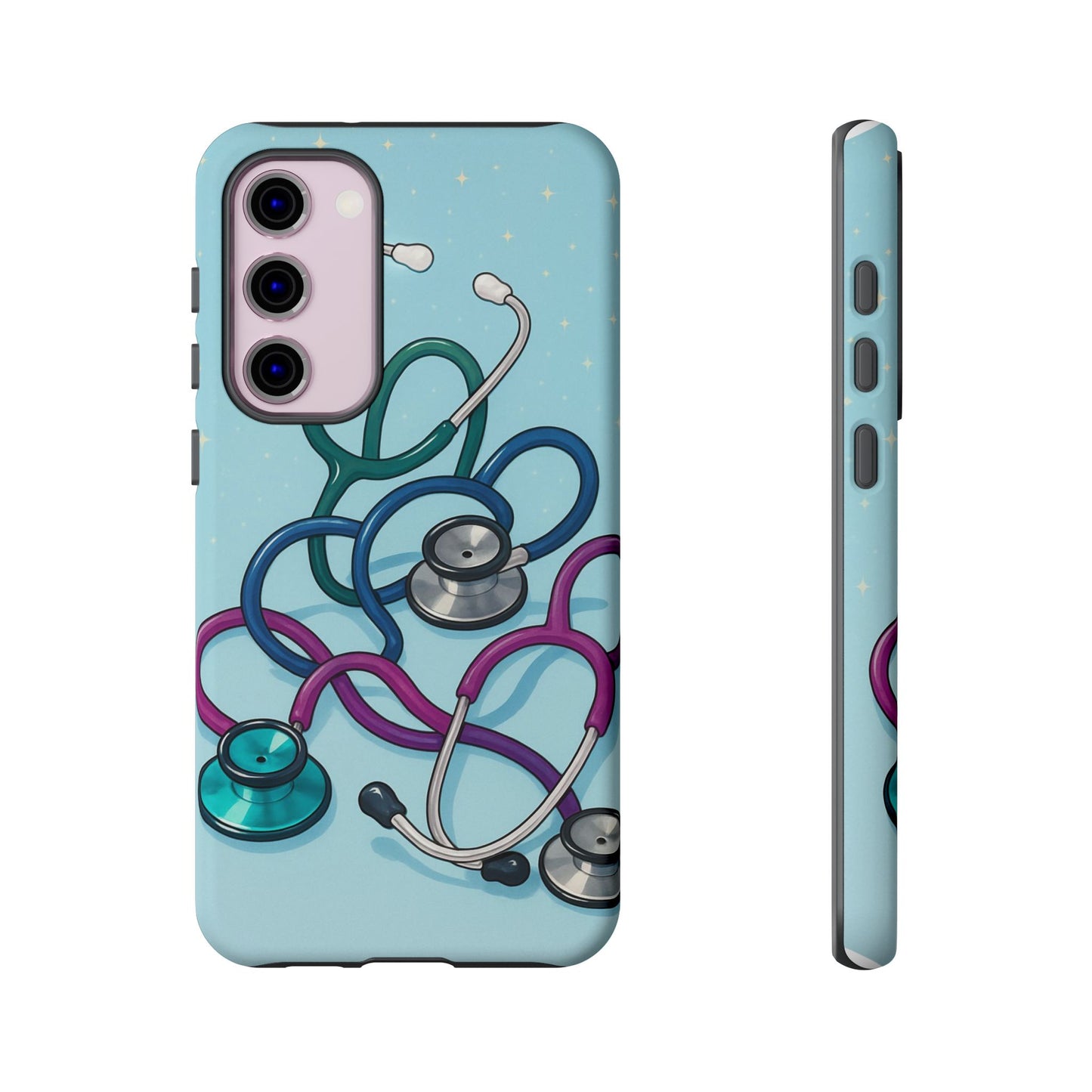 Heartbeat Essentials: Stethoscope Pattern Phone Case (Blue)