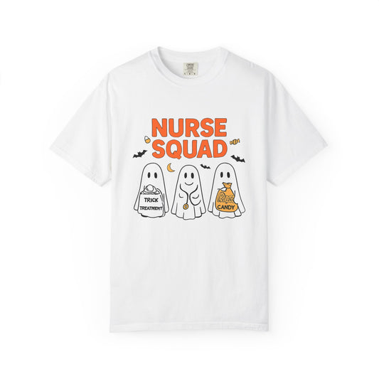 Nurse Squad Halloween Shirt: Cute Ghost Nurse T-Shirt, Spooky Season Nursing Squad Tee, Halloween Nurse Gift for Coworkers