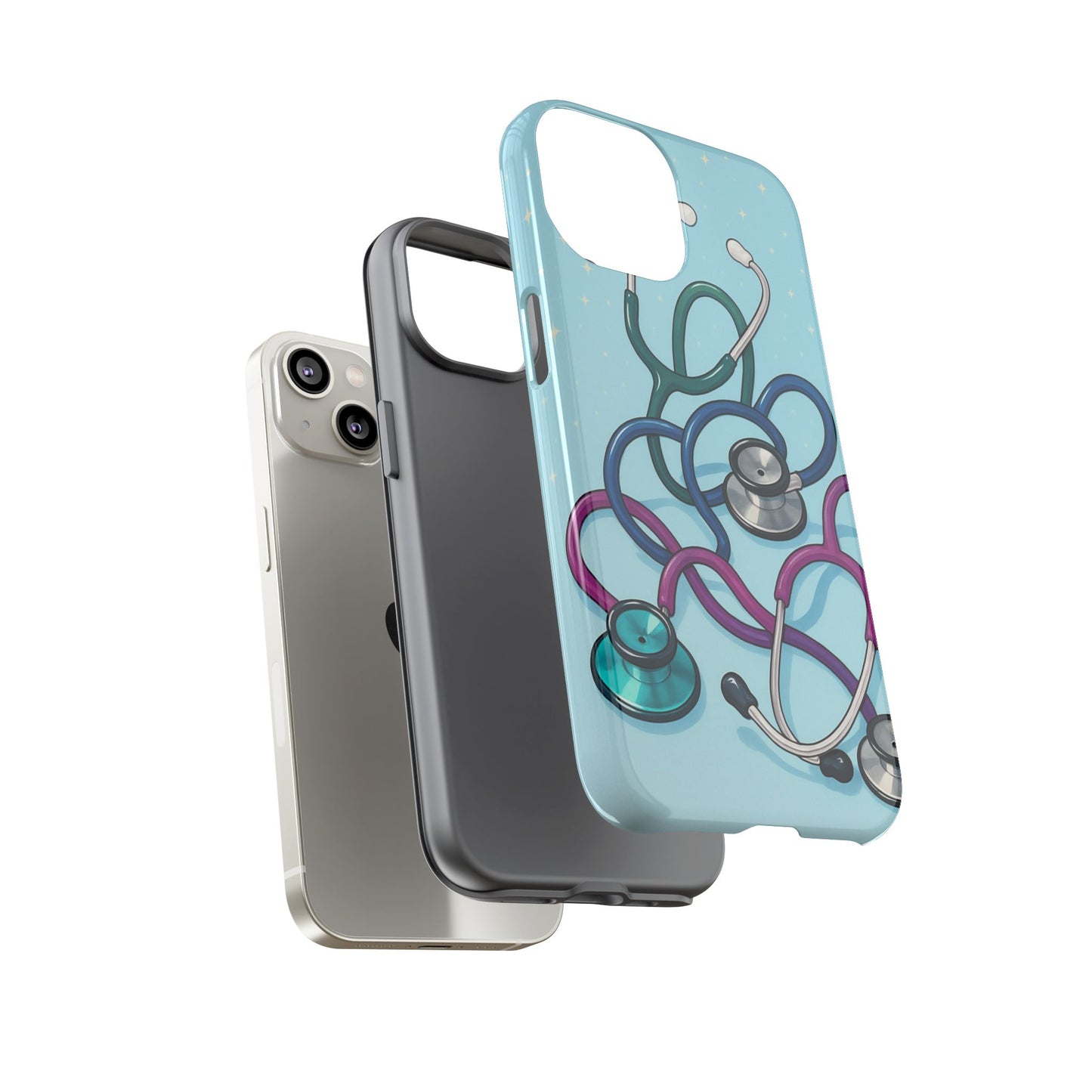 Heartbeat Essentials: Stethoscope Pattern Phone Case (Blue)