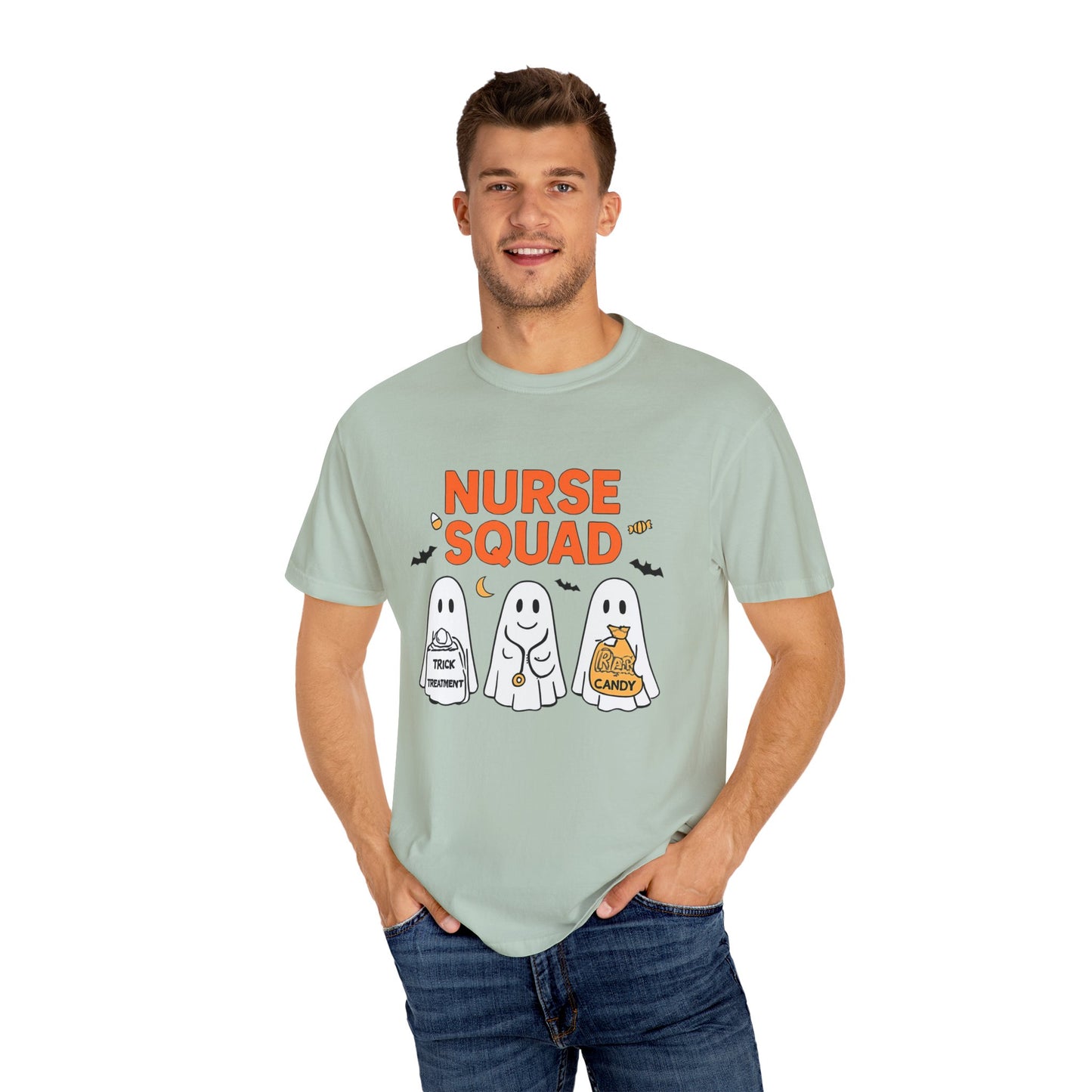 Nurse Squad Halloween Shirt: Cute Ghost Nurse T-Shirt, Spooky Season Nursing Squad Tee, Halloween Nurse Gift for Coworkers