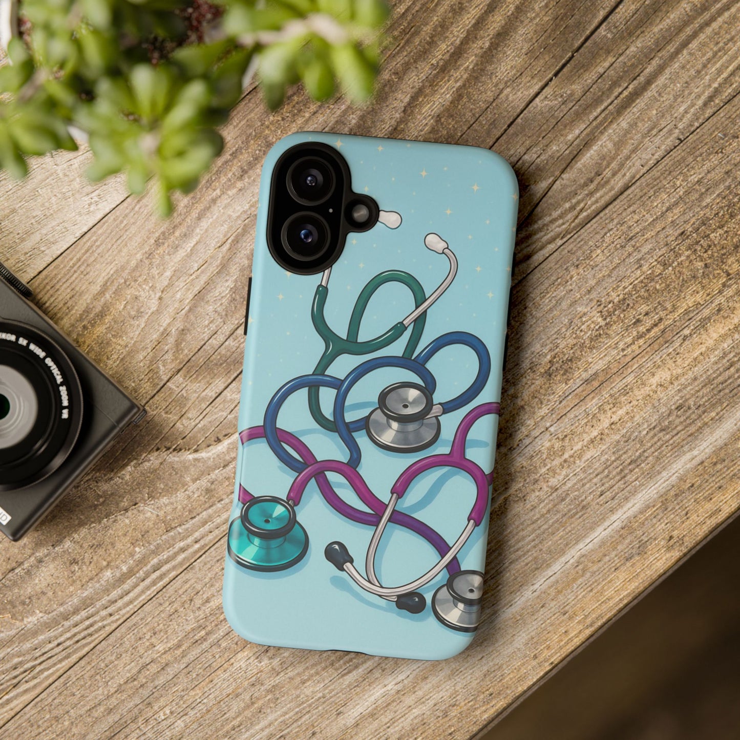 Heartbeat Essentials: Stethoscope Pattern Phone Case (Blue)