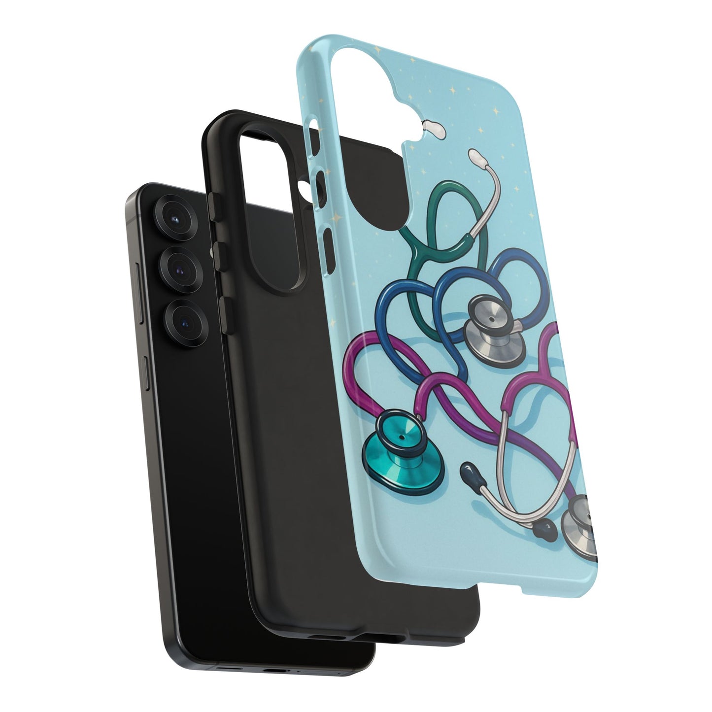 Heartbeat Essentials: Stethoscope Pattern Phone Case (Blue)
