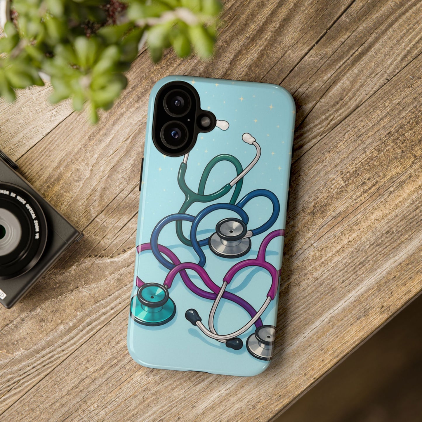 Heartbeat Essentials: Stethoscope Pattern Phone Case (Blue)
