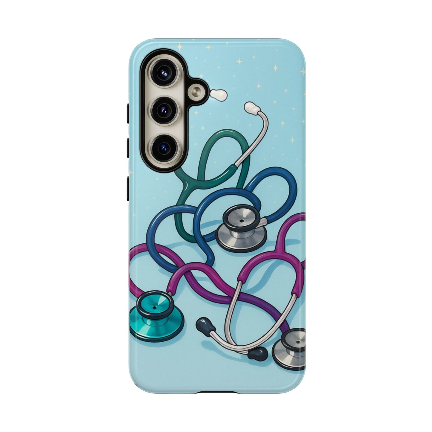 Heartbeat Essentials: Stethoscope Pattern Phone Case (Blue)