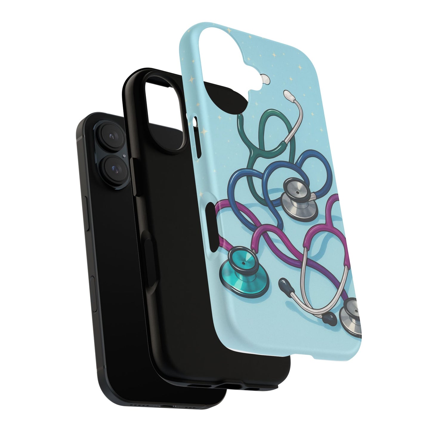 Heartbeat Essentials: Stethoscope Pattern Phone Case (Blue)