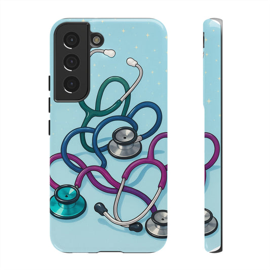 Heartbeat Essentials: Stethoscope Pattern Phone Case (Blue)