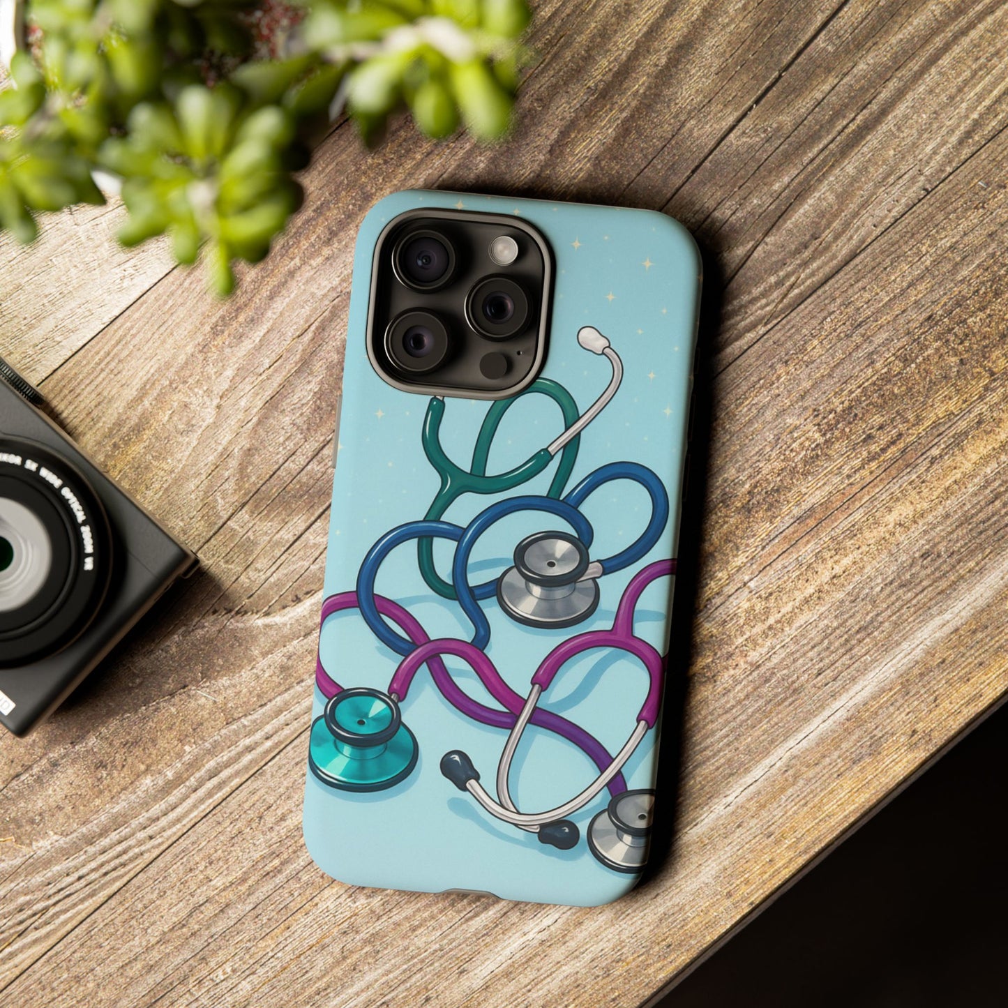Heartbeat Essentials: Stethoscope Pattern Phone Case (Blue)