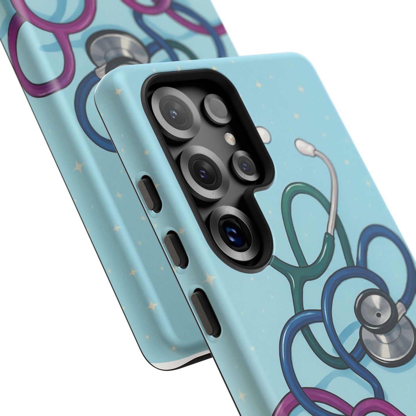 Heartbeat Essentials: Stethoscope Pattern Phone Case (Blue)