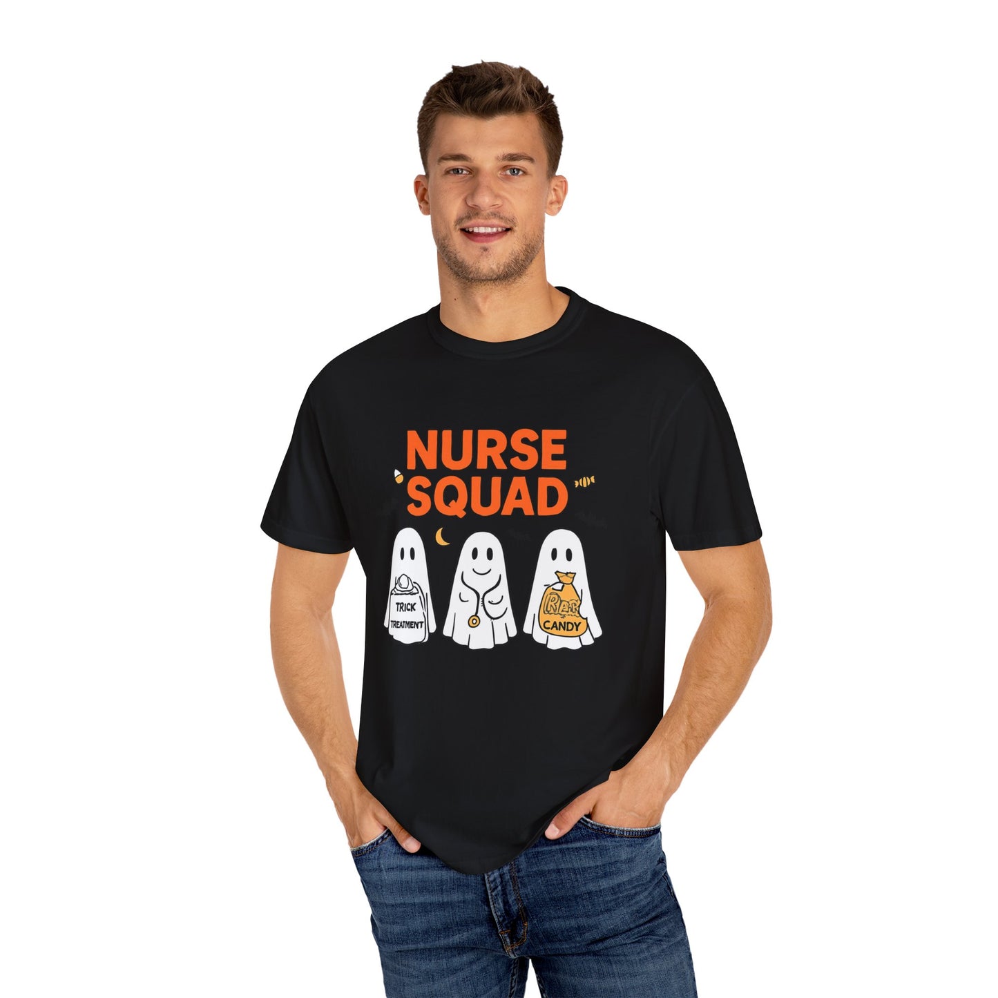 Nurse Squad Halloween Shirt: Cute Ghost Nurse T-Shirt, Spooky Season Nursing Squad Tee, Halloween Nurse Gift for Coworkers