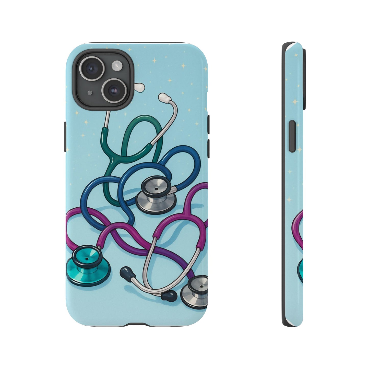 Heartbeat Essentials: Stethoscope Pattern Phone Case (Blue)