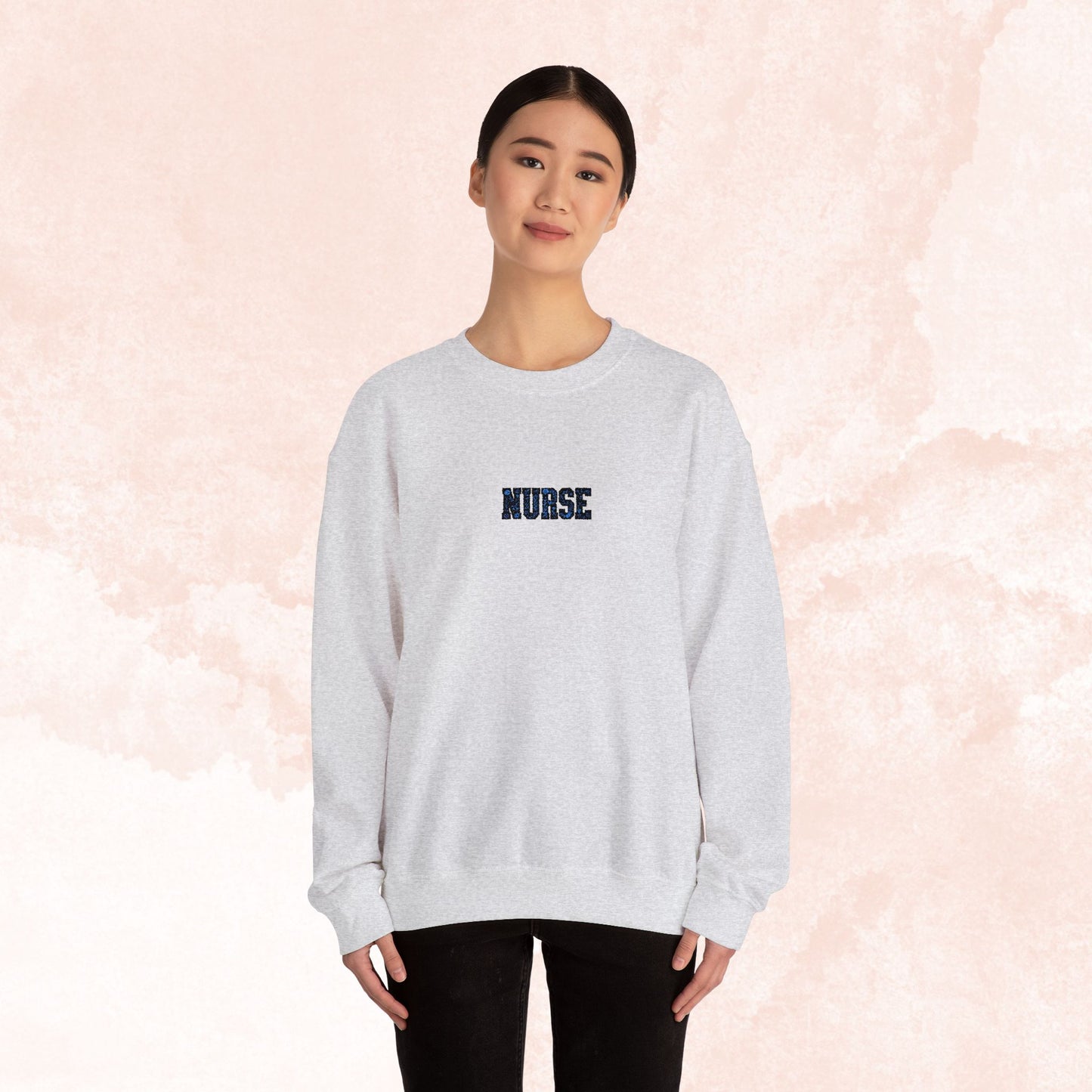 Nurse Embroidered Floral Sweater