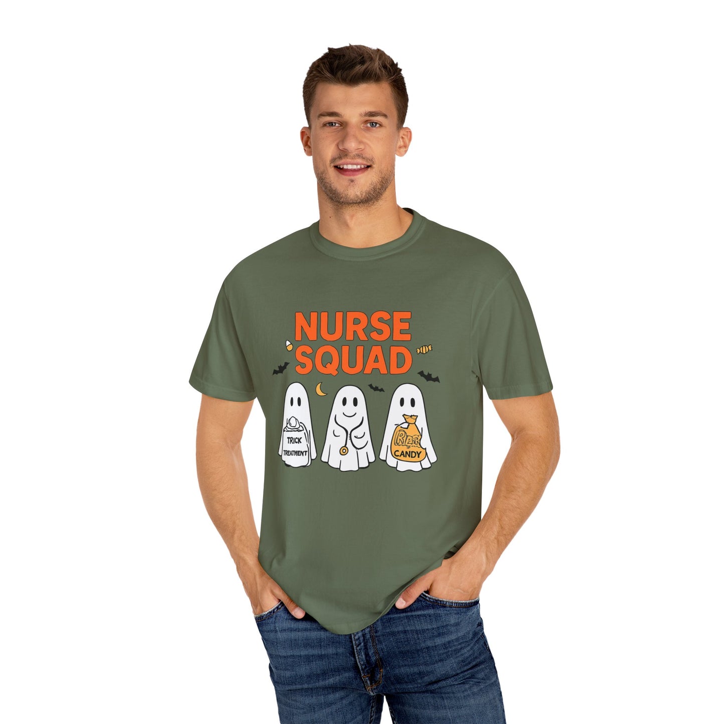 Nurse Squad Halloween Shirt: Cute Ghost Nurse T-Shirt, Spooky Season Nursing Squad Tee, Halloween Nurse Gift for Coworkers