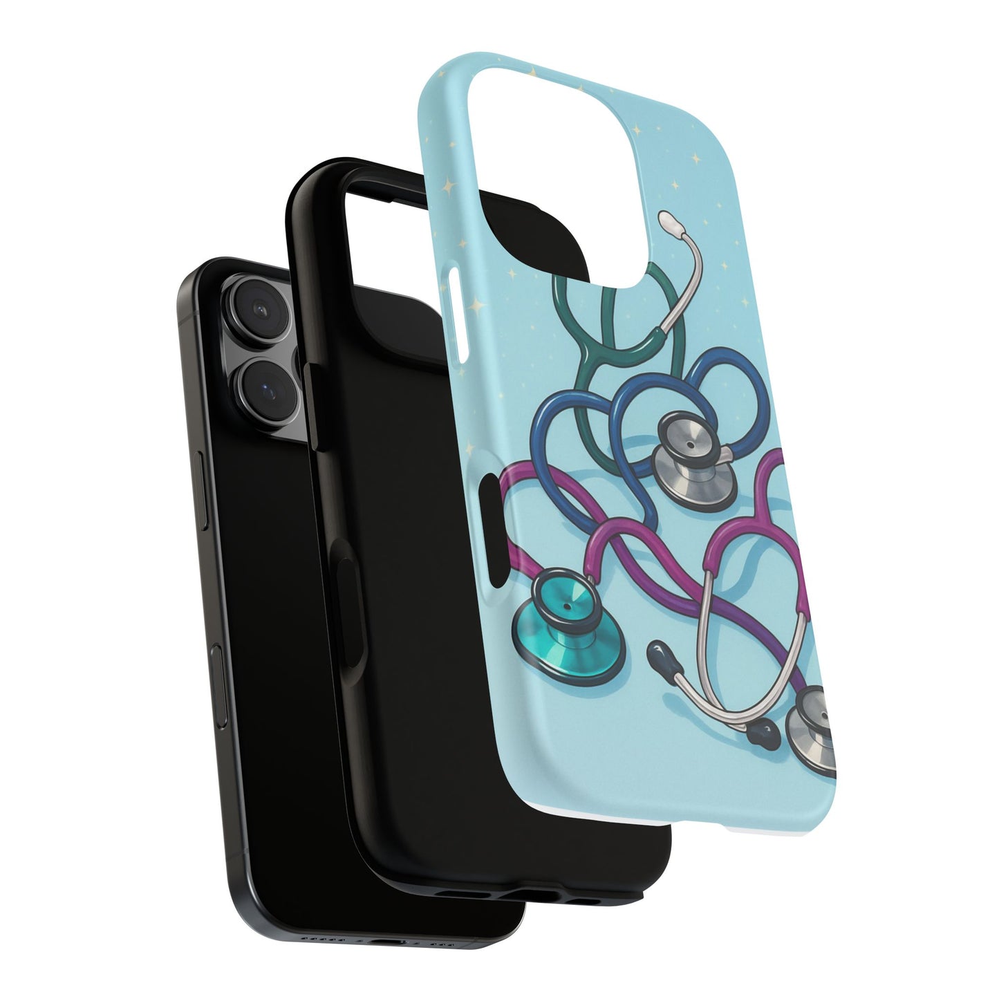 Heartbeat Essentials: Stethoscope Pattern Phone Case (Blue)