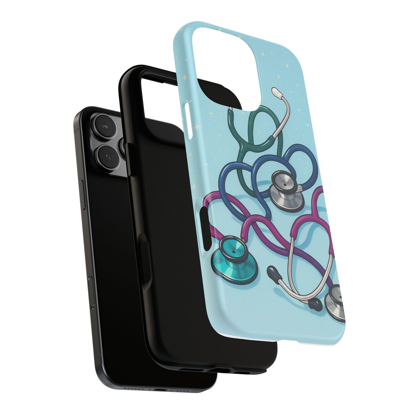 Heartbeat Essentials: Stethoscope Pattern Phone Case (Blue)