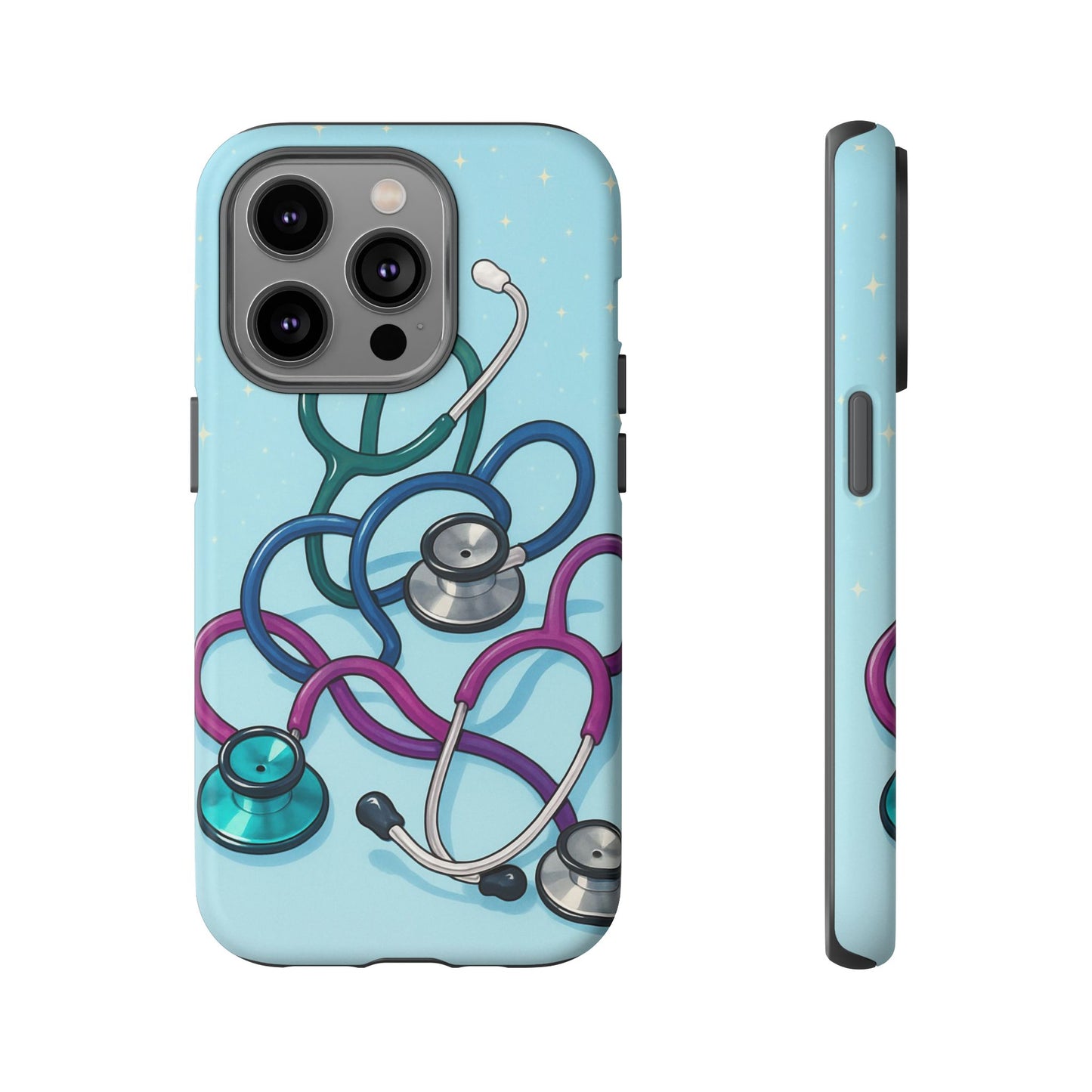 Heartbeat Essentials: Stethoscope Pattern Phone Case (Blue)