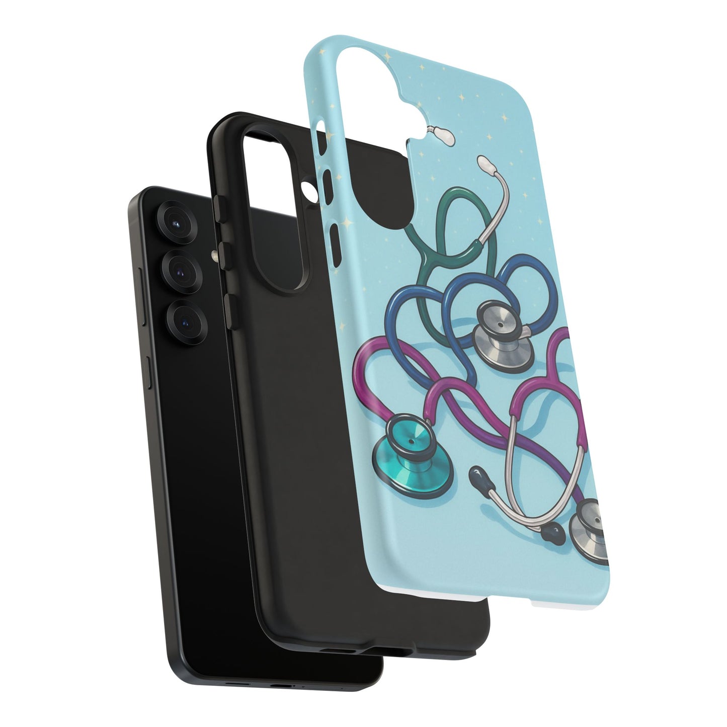 Heartbeat Essentials: Stethoscope Pattern Phone Case (Blue)