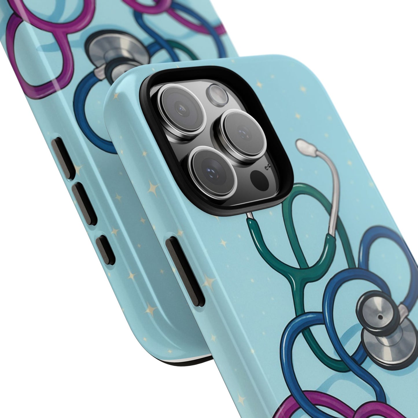 Heartbeat Essentials: Stethoscope Pattern Phone Case (Blue)
